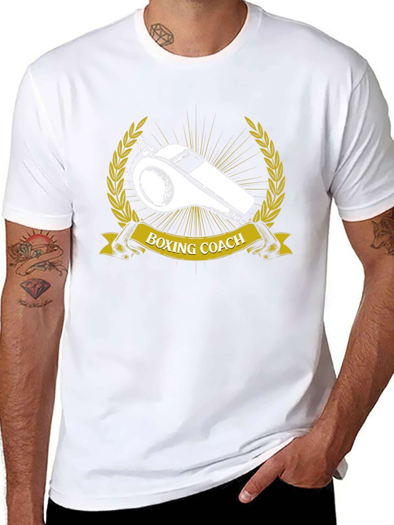 Boxing Coach Graphic Tee - Referee Whistle Design