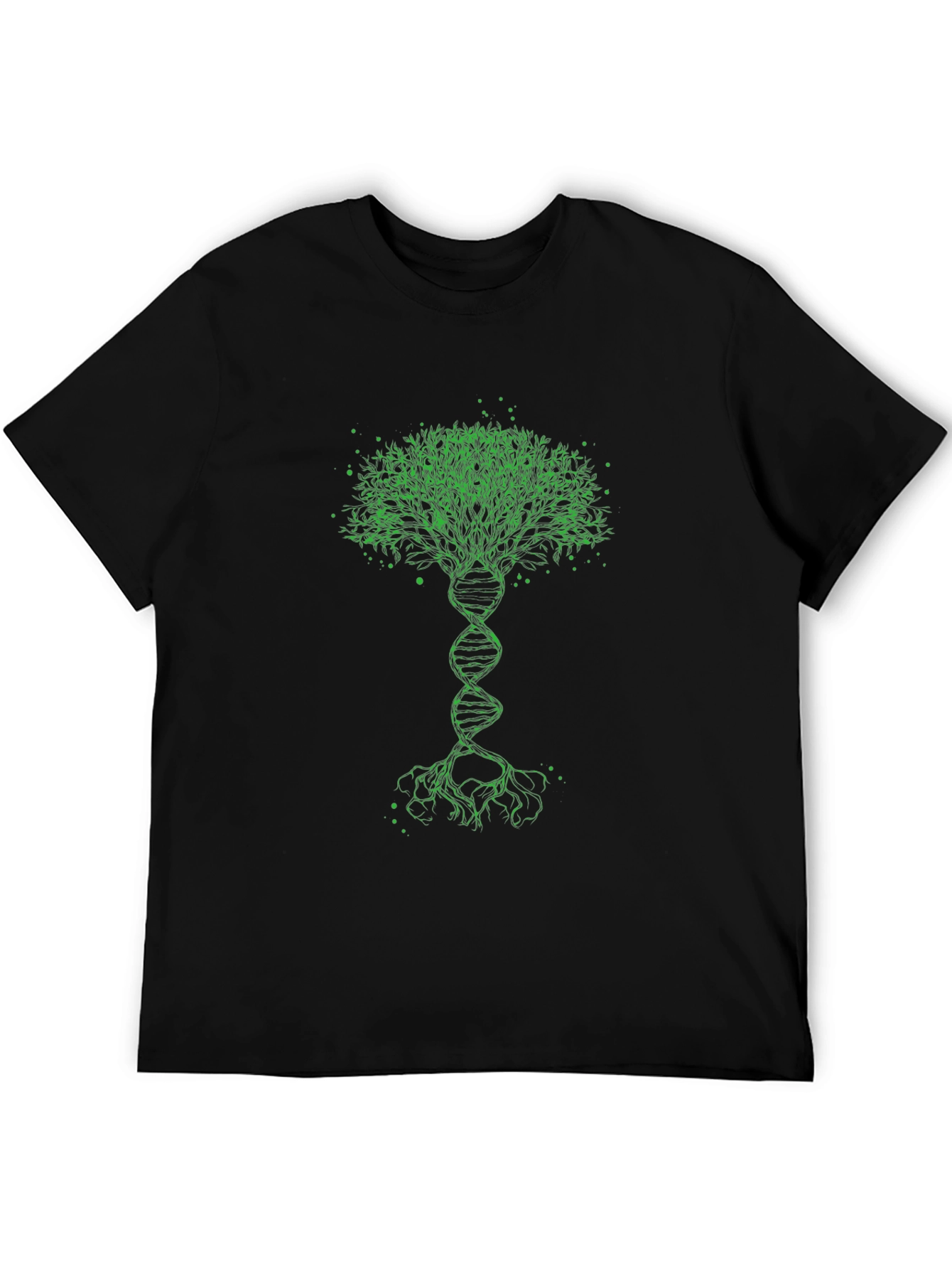 DNA Tree Graphic Tee - Black Cotton T-Shirt