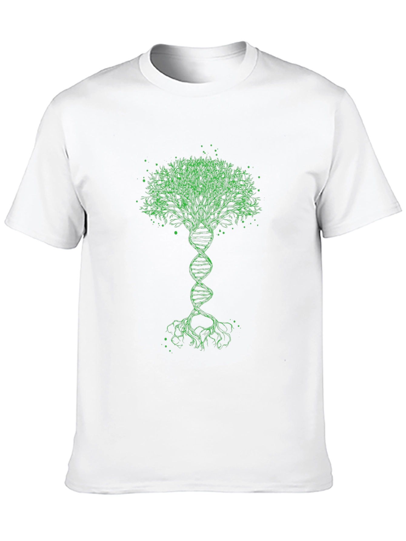 DNA Tree Graphic Tee - Black Cotton T-Shirt