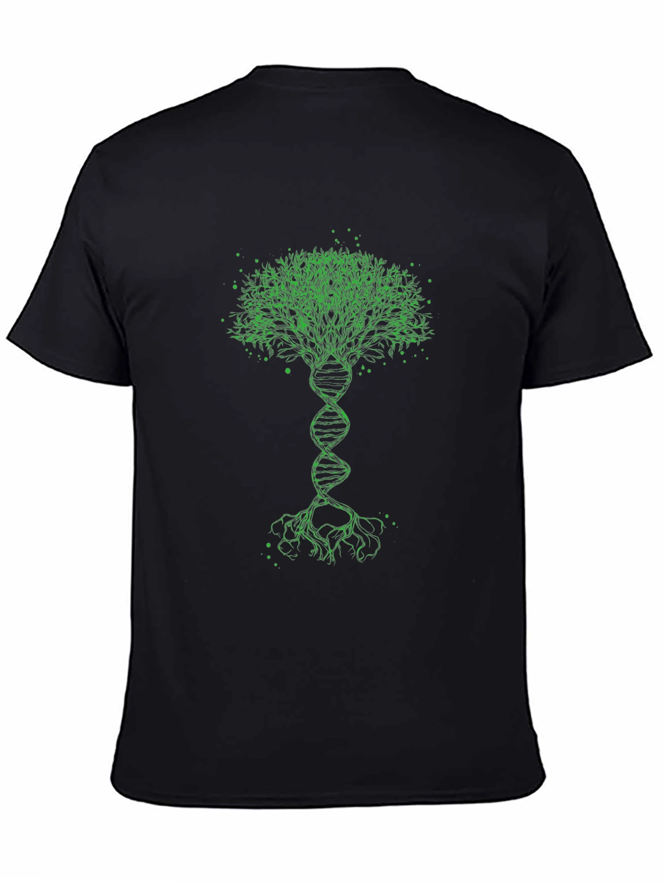 DNA Tree Graphic Tee - Black Cotton T-Shirt