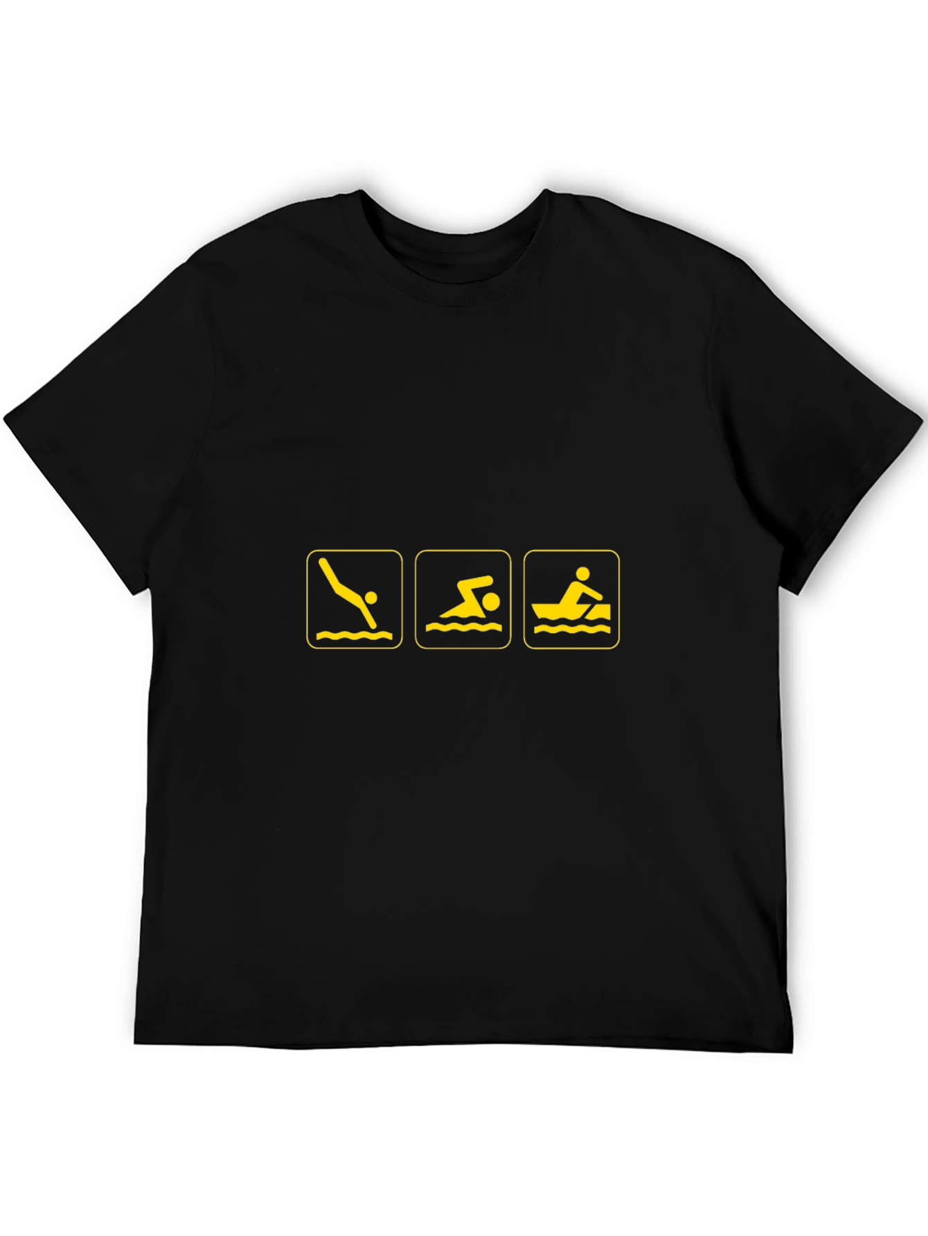 Swimming Triathlon Black T-Shirt