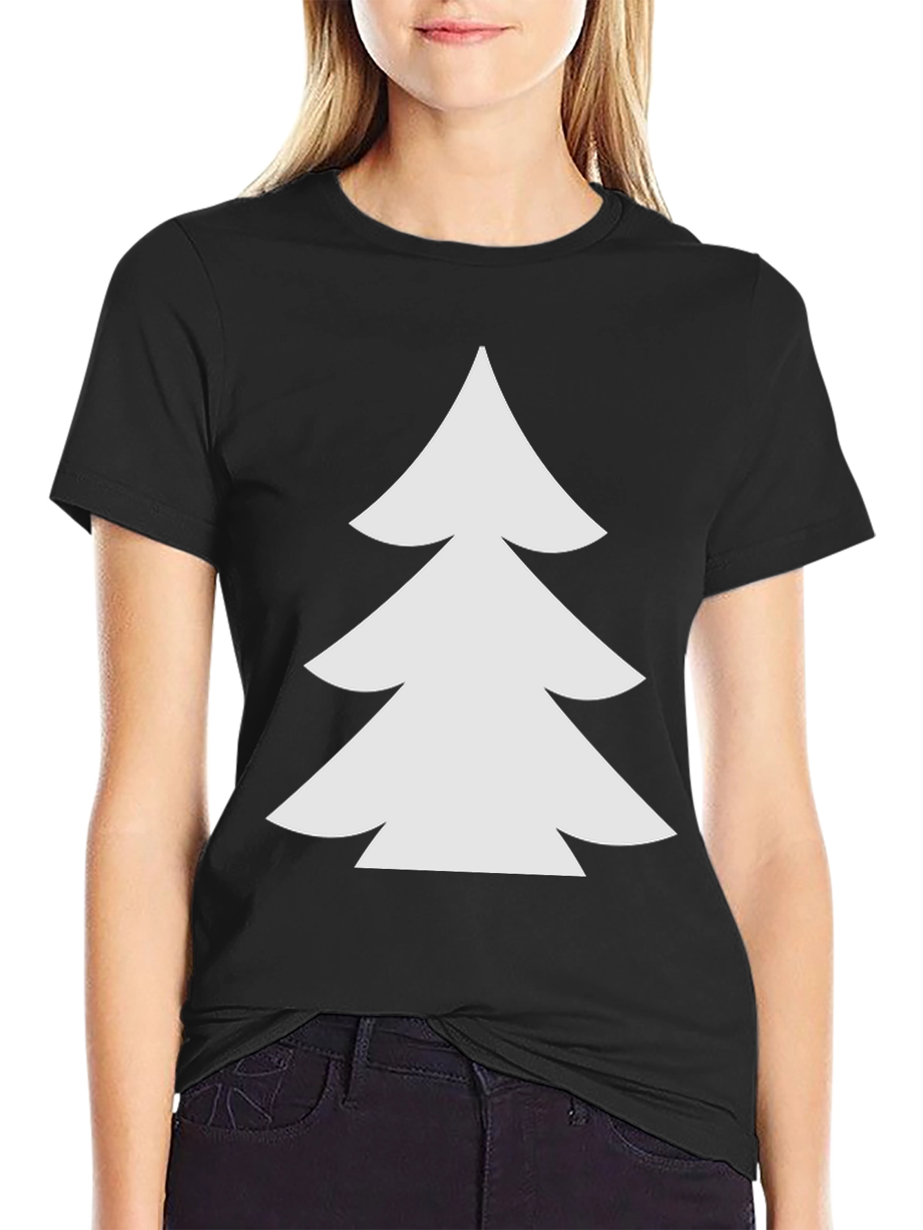 Christmas Tree Graphic Black T-Shirt