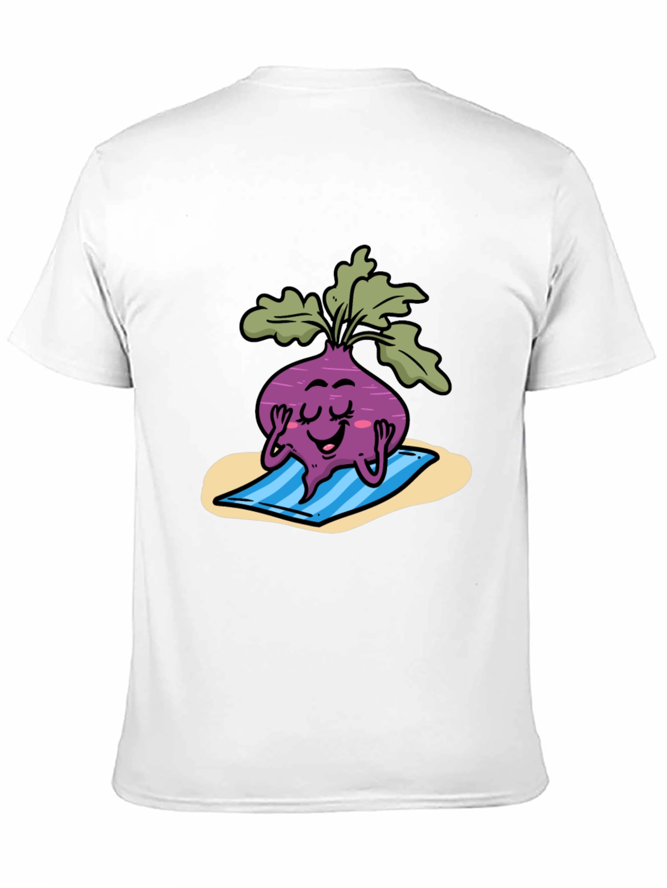 Relaxing Beet Cartoon Black Tee