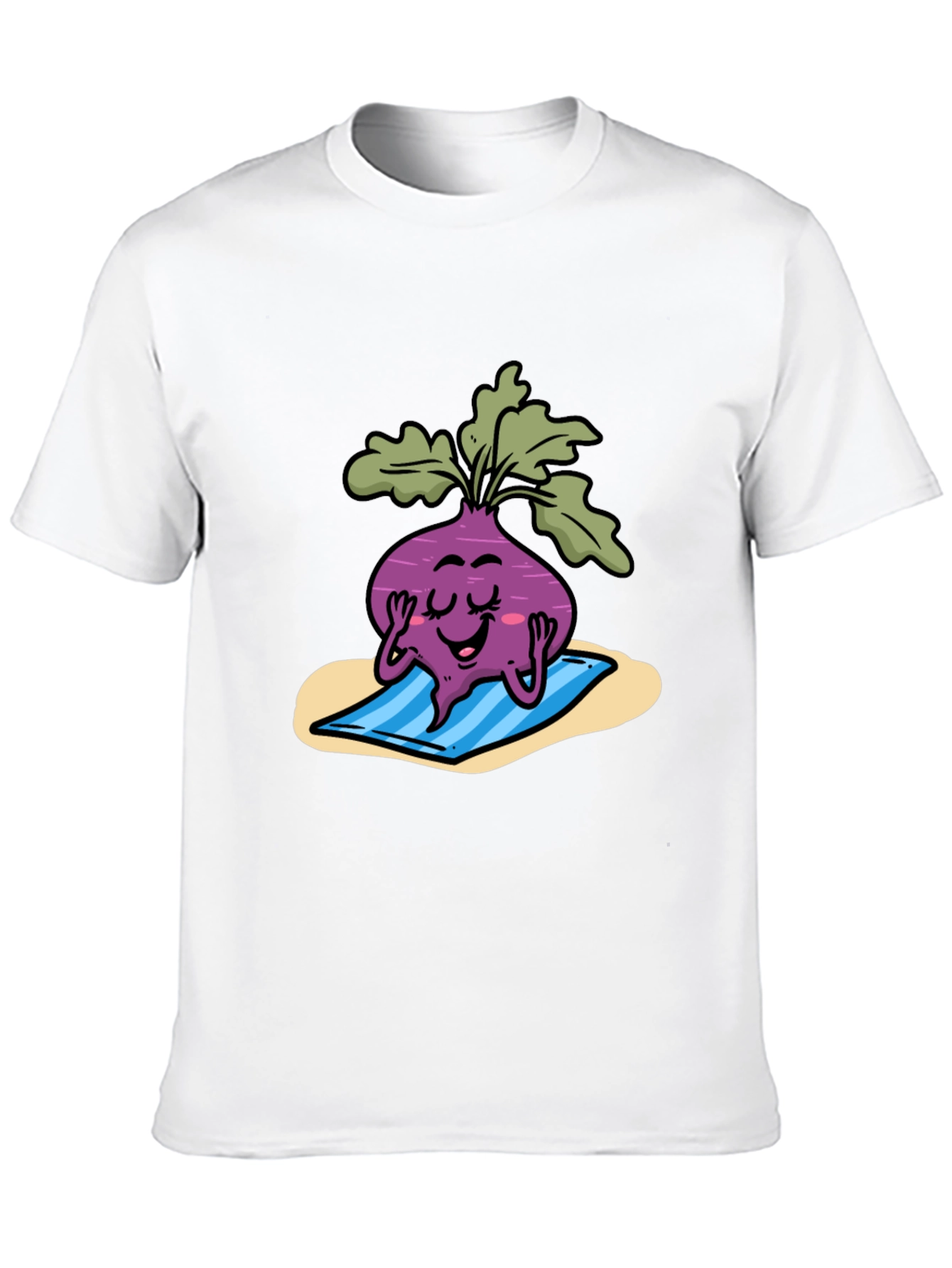 Relaxing Beet Cartoon Black Tee