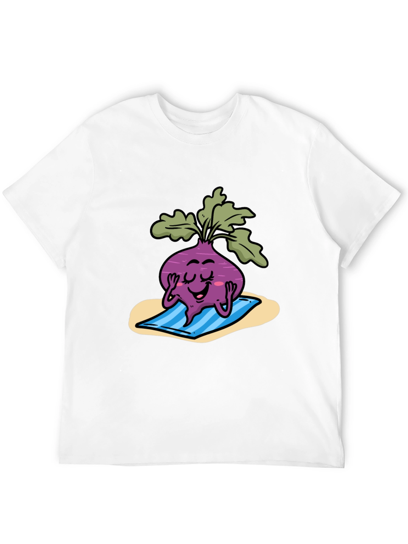 Relaxing Beet Cartoon Black Tee