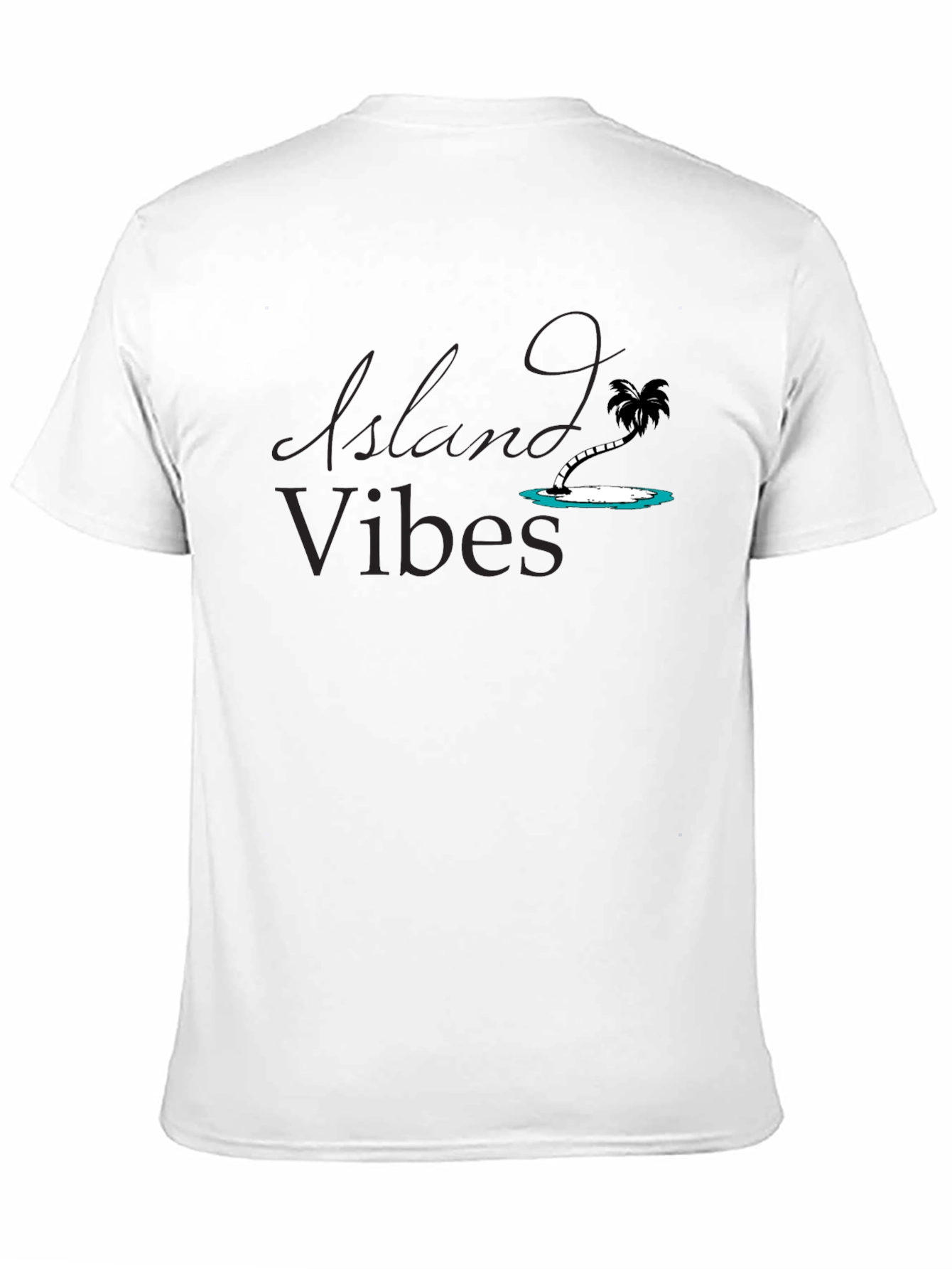 Island Vibes Black T-Shirt - Relaxed Tropical Style