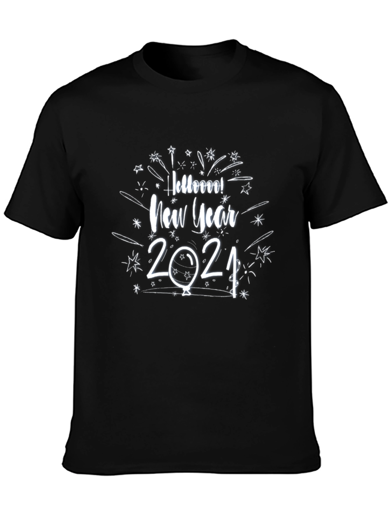 New Year 2021 Graphic Tee - Black Cotton T-Shirt