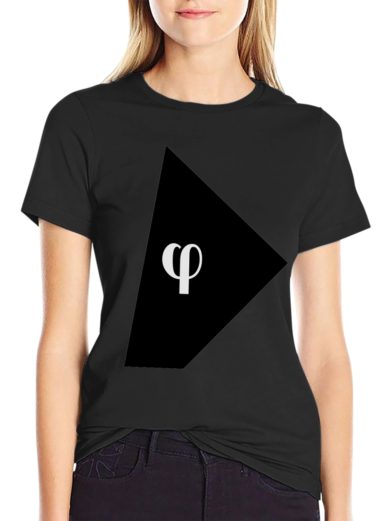 Phi Symbol Graphic Black T-Shirt