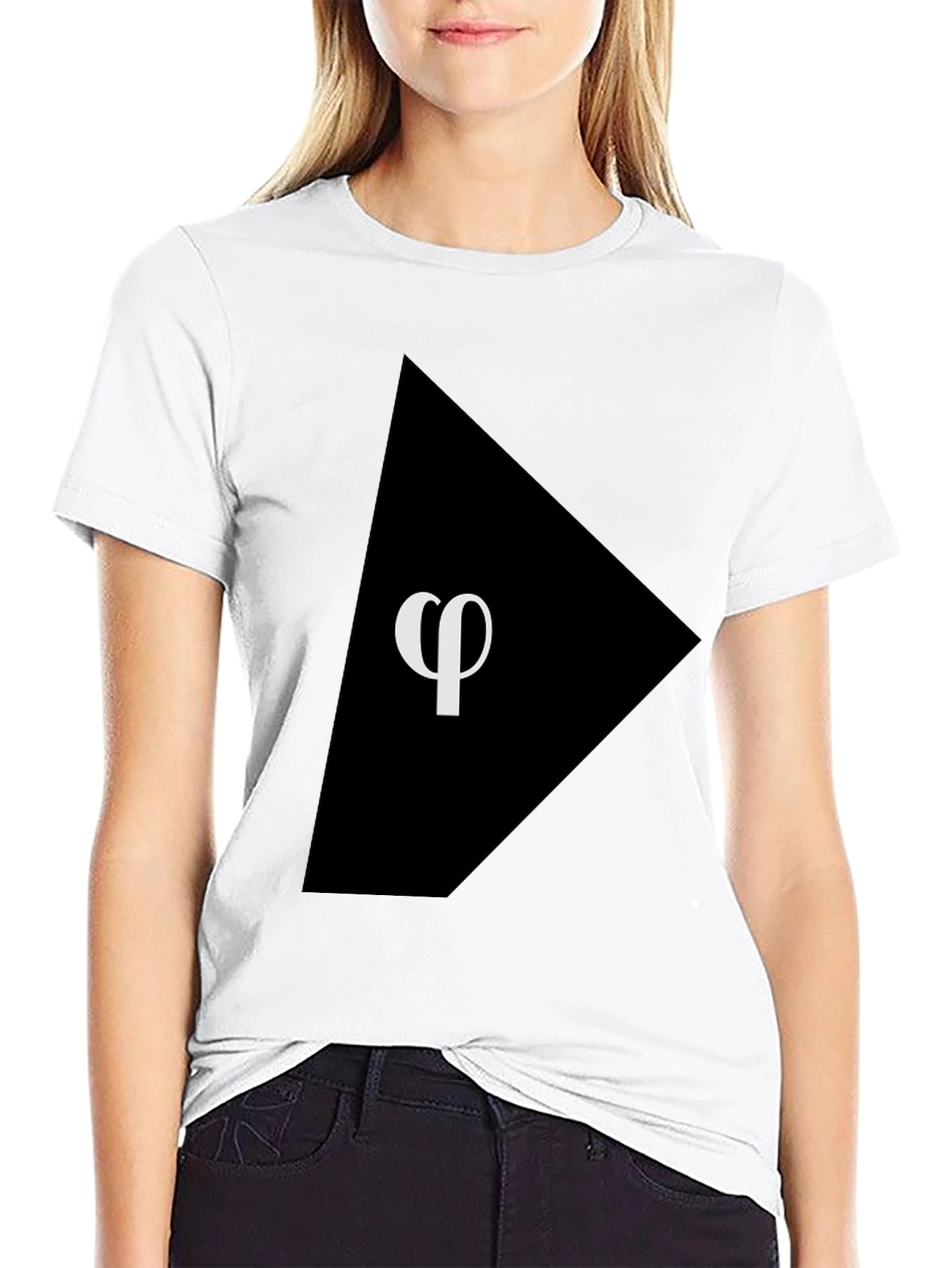 Phi Symbol Graphic Black T-Shirt