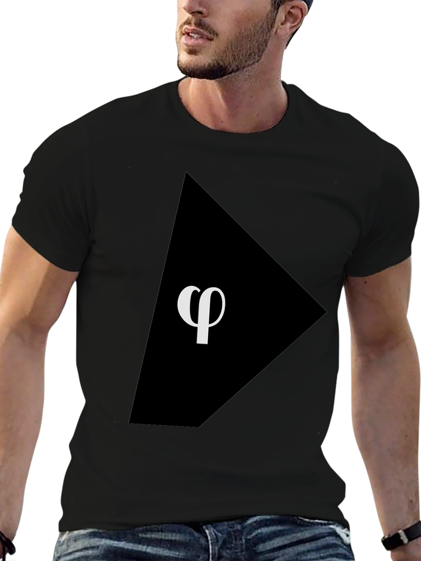 Phi Symbol Graphic Black T-Shirt