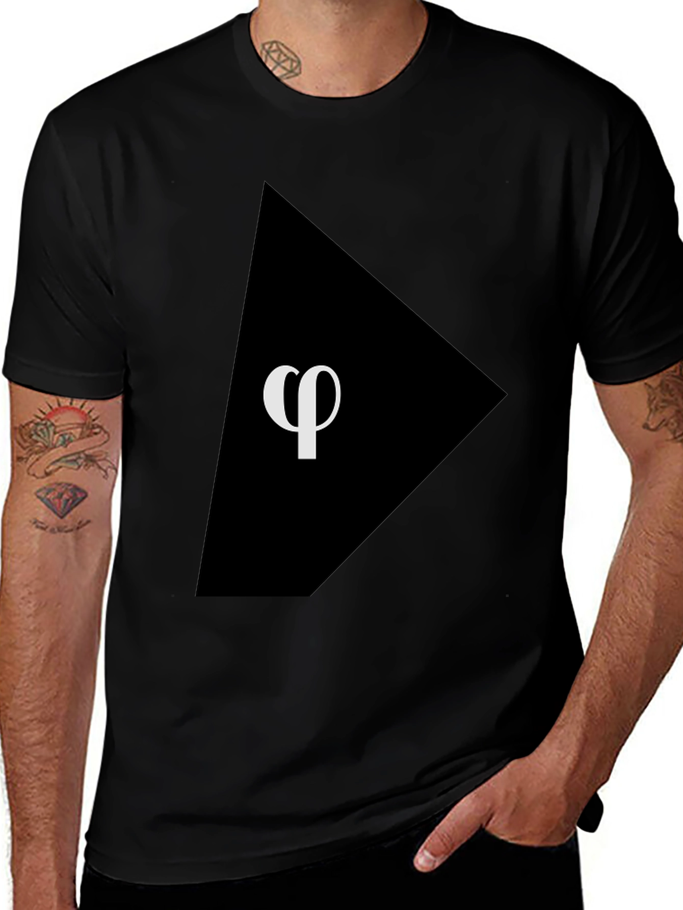 Phi Symbol Graphic Black T-Shirt