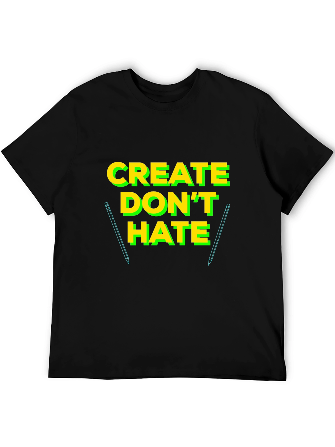 Create Dont Hate Black Graphic T-Shirt
