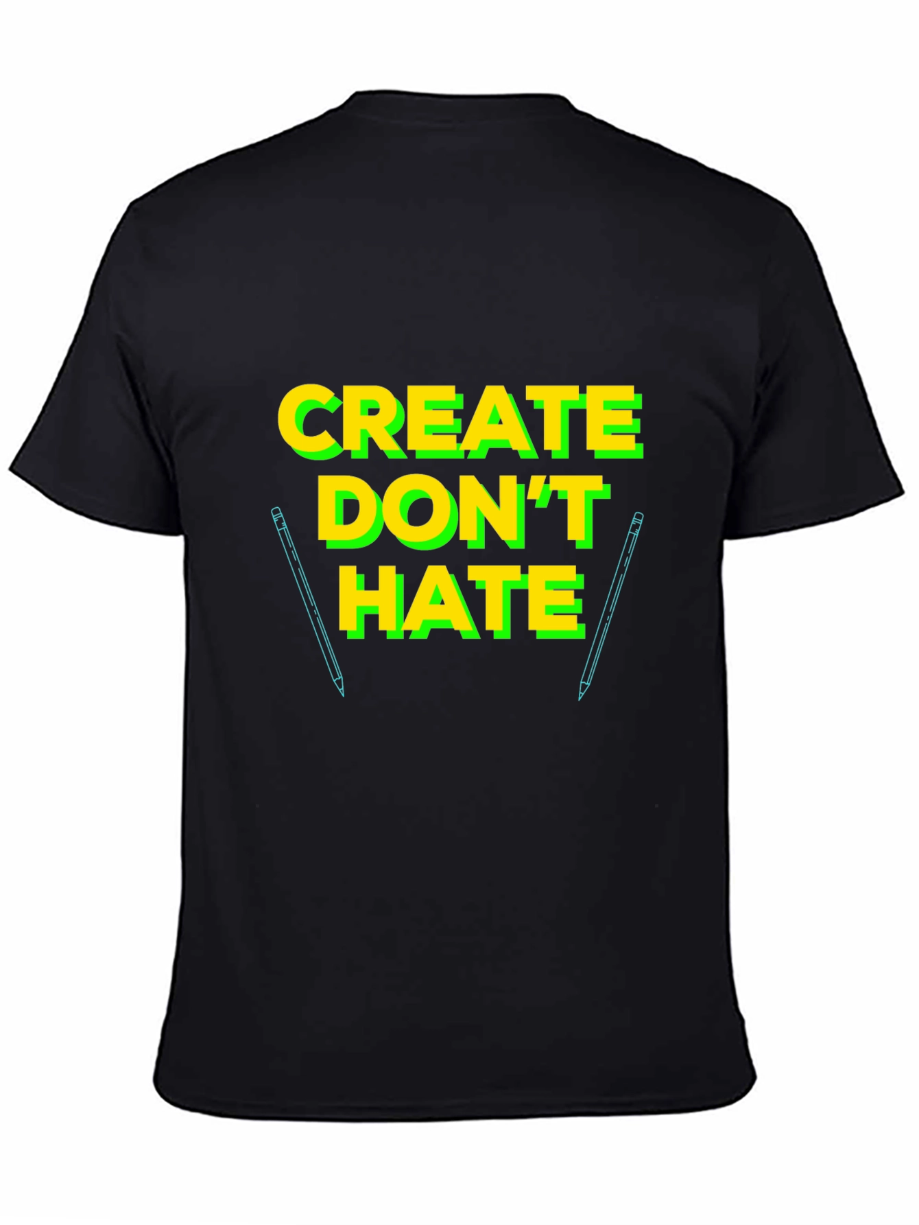 Create Dont Hate Black Graphic T-Shirt