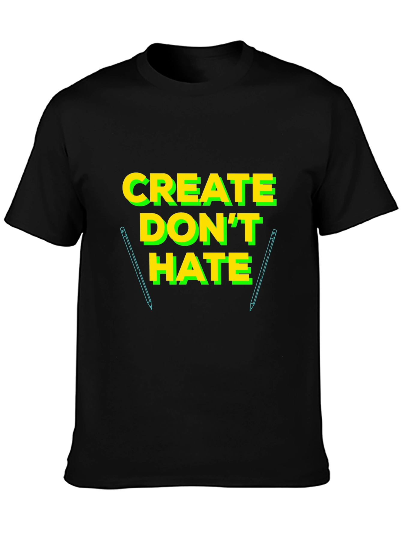 Create Dont Hate Black Graphic T-Shirt