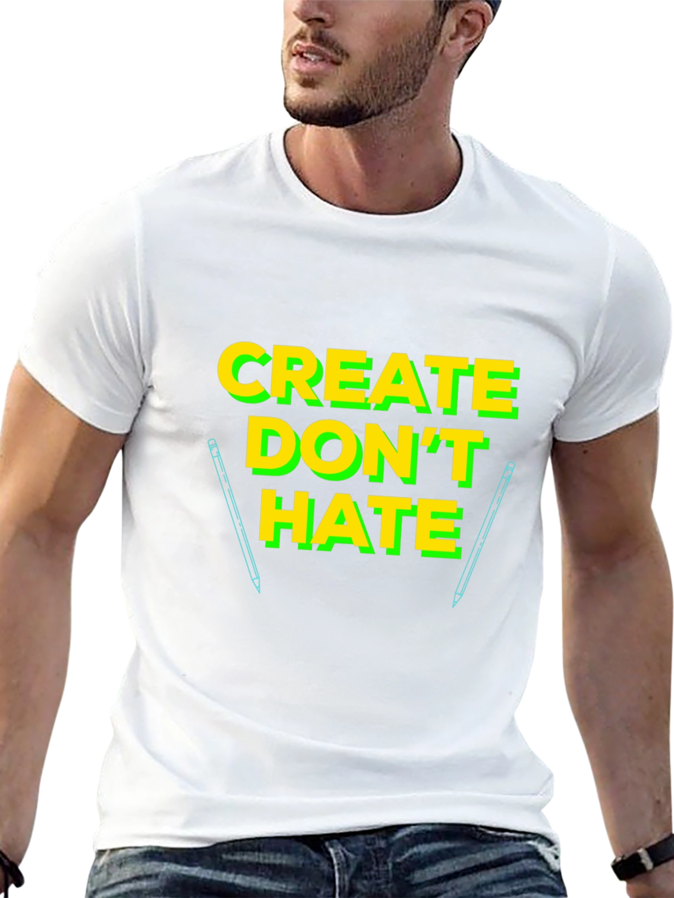 Create Dont Hate Black Graphic T-Shirt