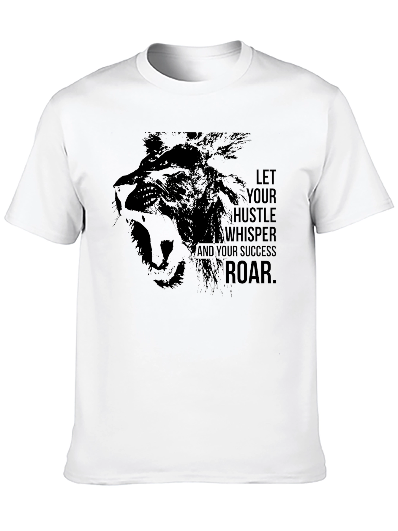 Motivational Lion Graphic Black T-Shirt