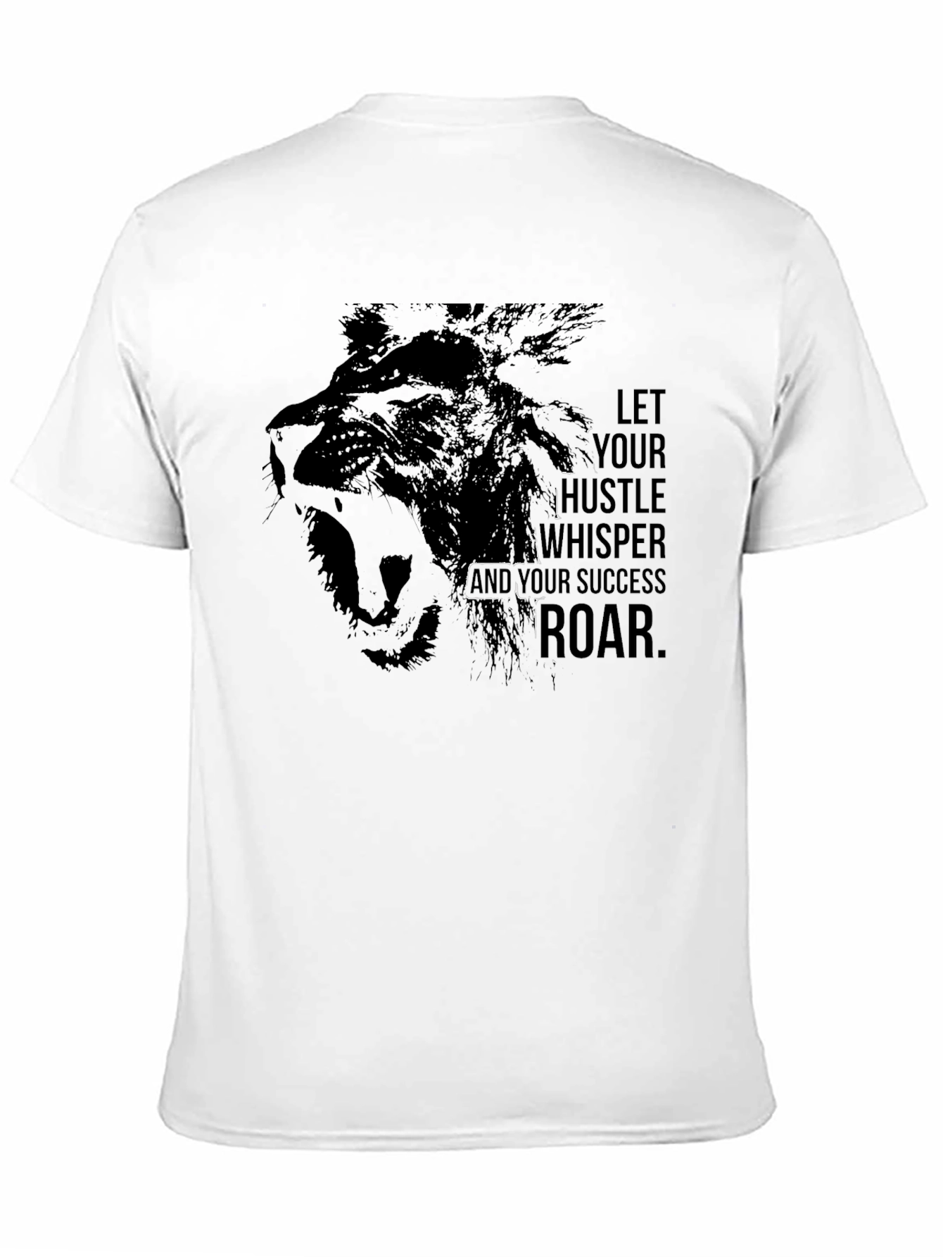 Motivational Lion Graphic Black T-Shirt