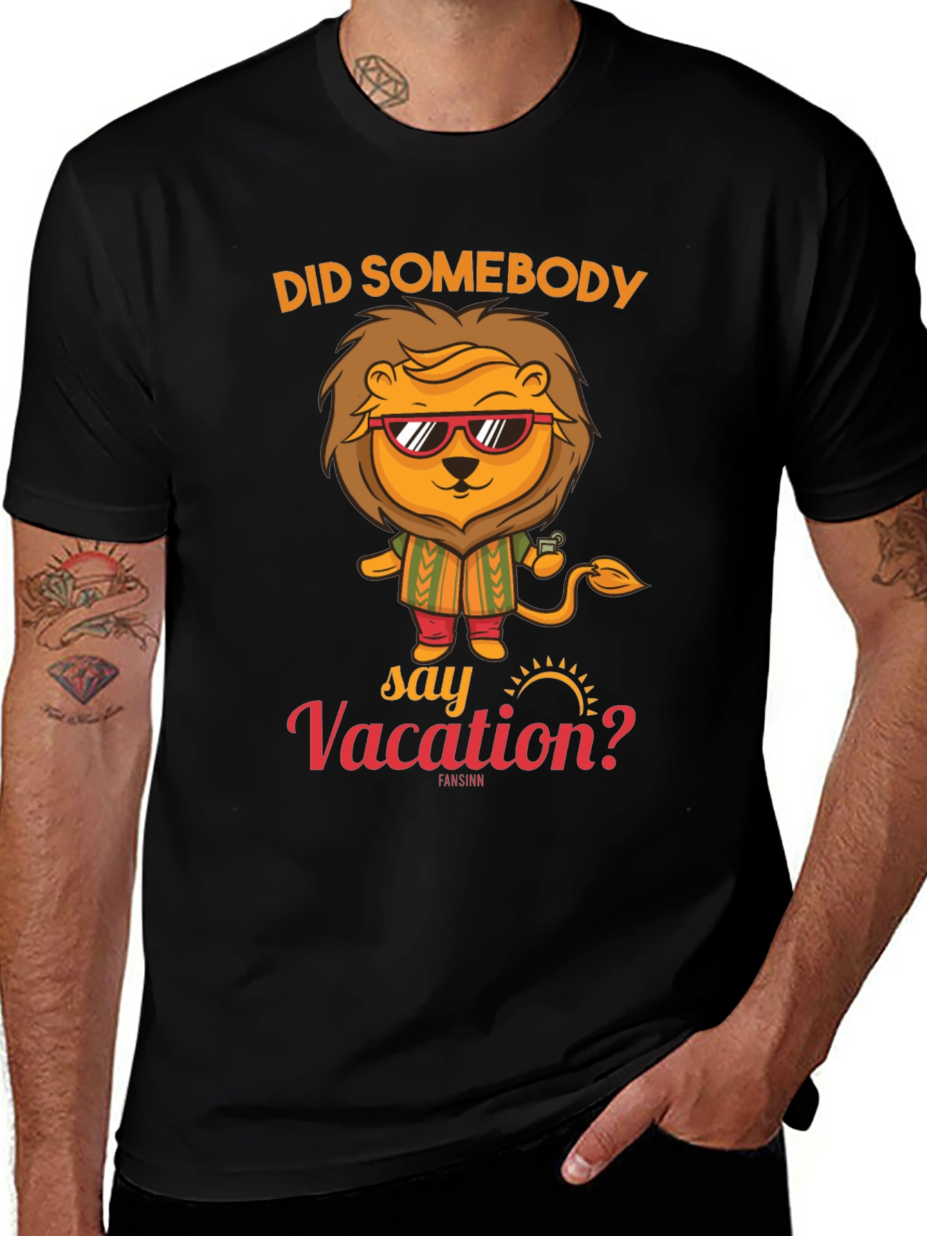 Vacation Lion Graphic T-Shirt