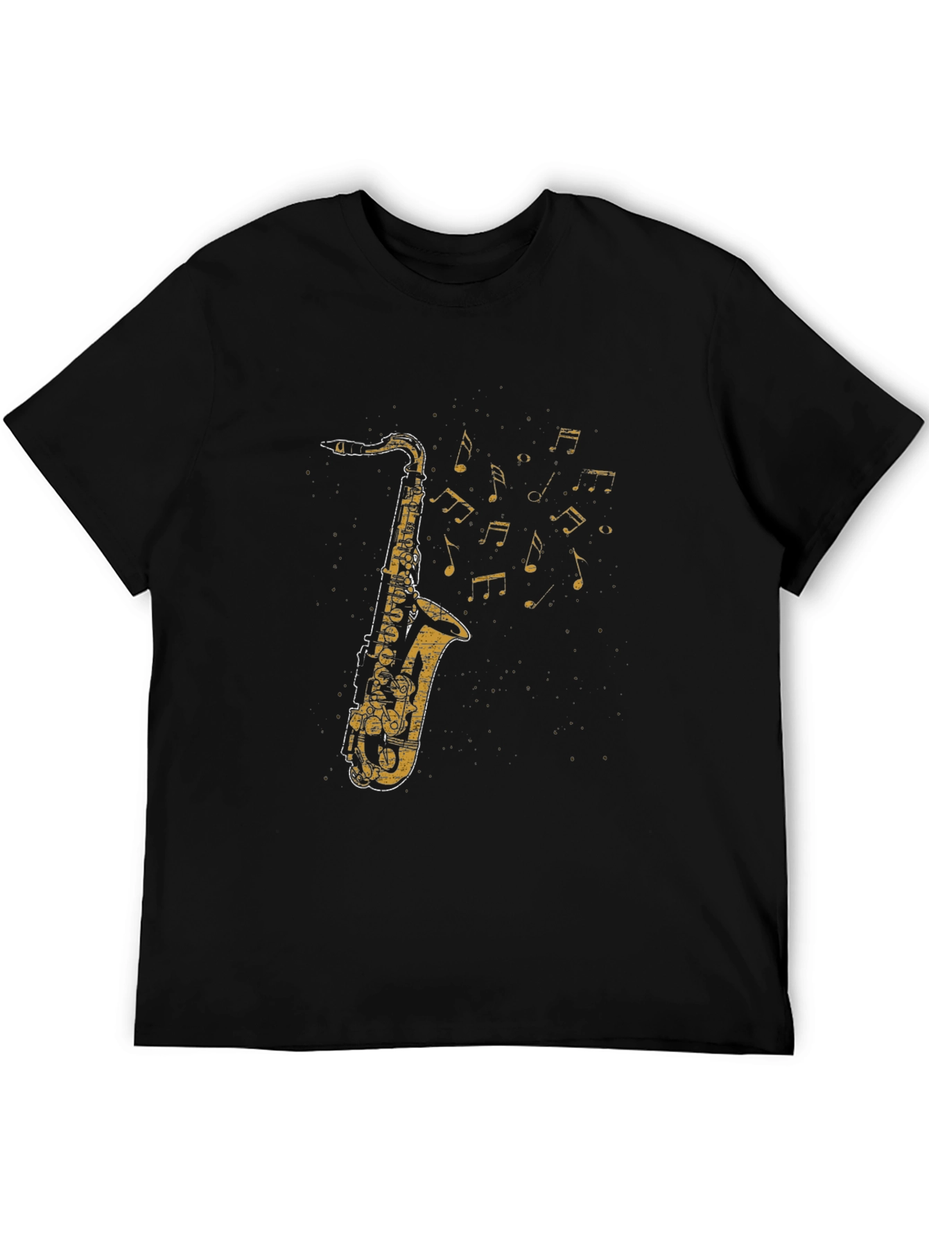 Saxophone Music Notes Graphic T-Shirt - Cool Musician Tee