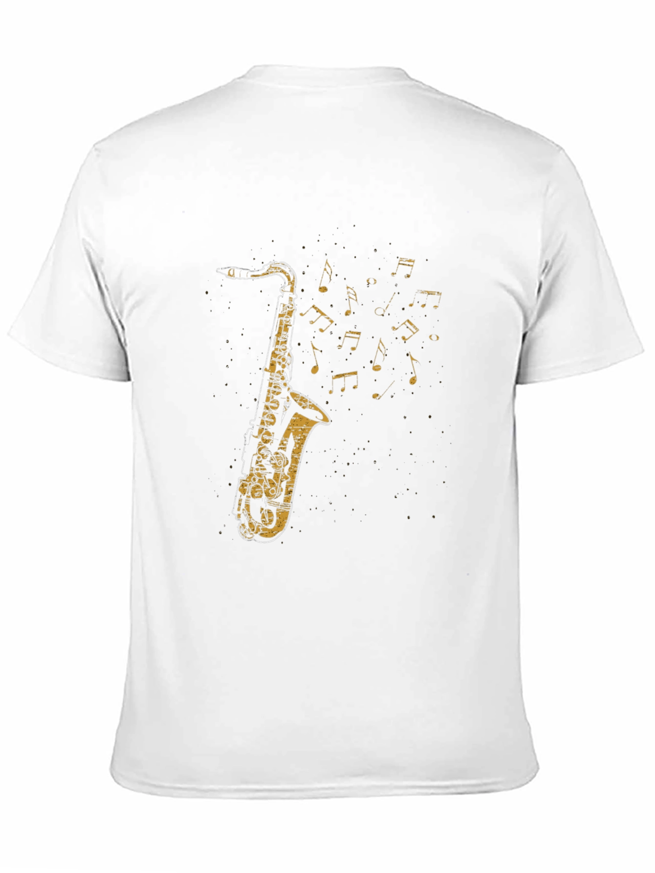 Saxophone Music Notes Graphic T-Shirt - Cool Musician Tee