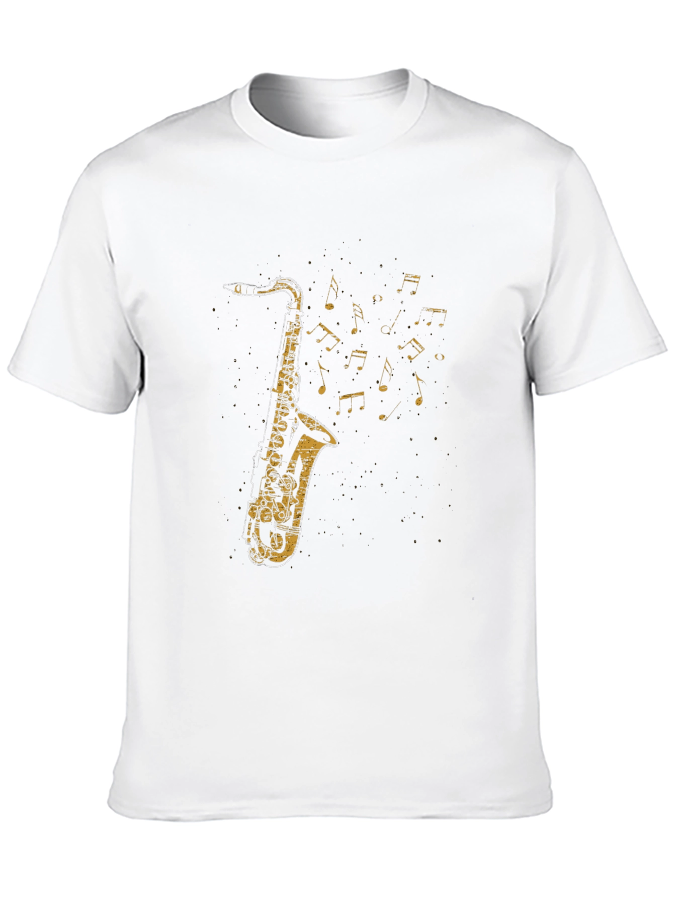 Saxophone Music Notes Graphic T-Shirt - Cool Musician Tee
