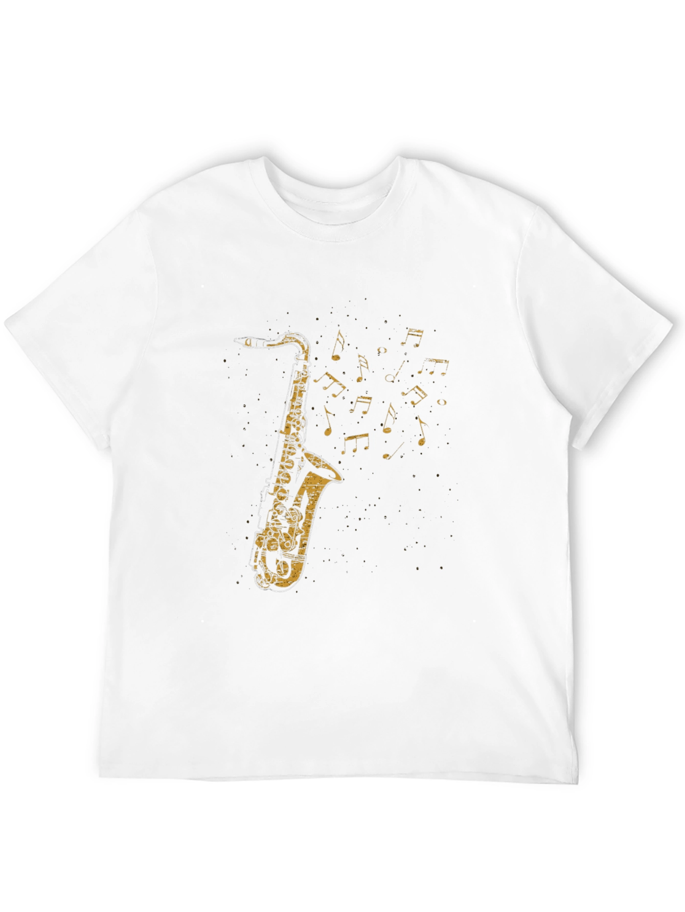 Saxophone Music Notes Graphic T-Shirt - Cool Musician Tee