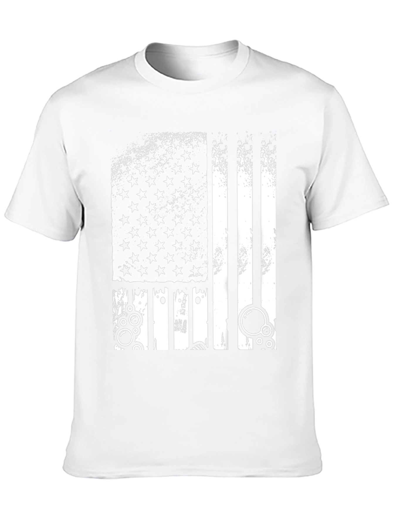Distressed USA Flag Graphic Black T-Shirt