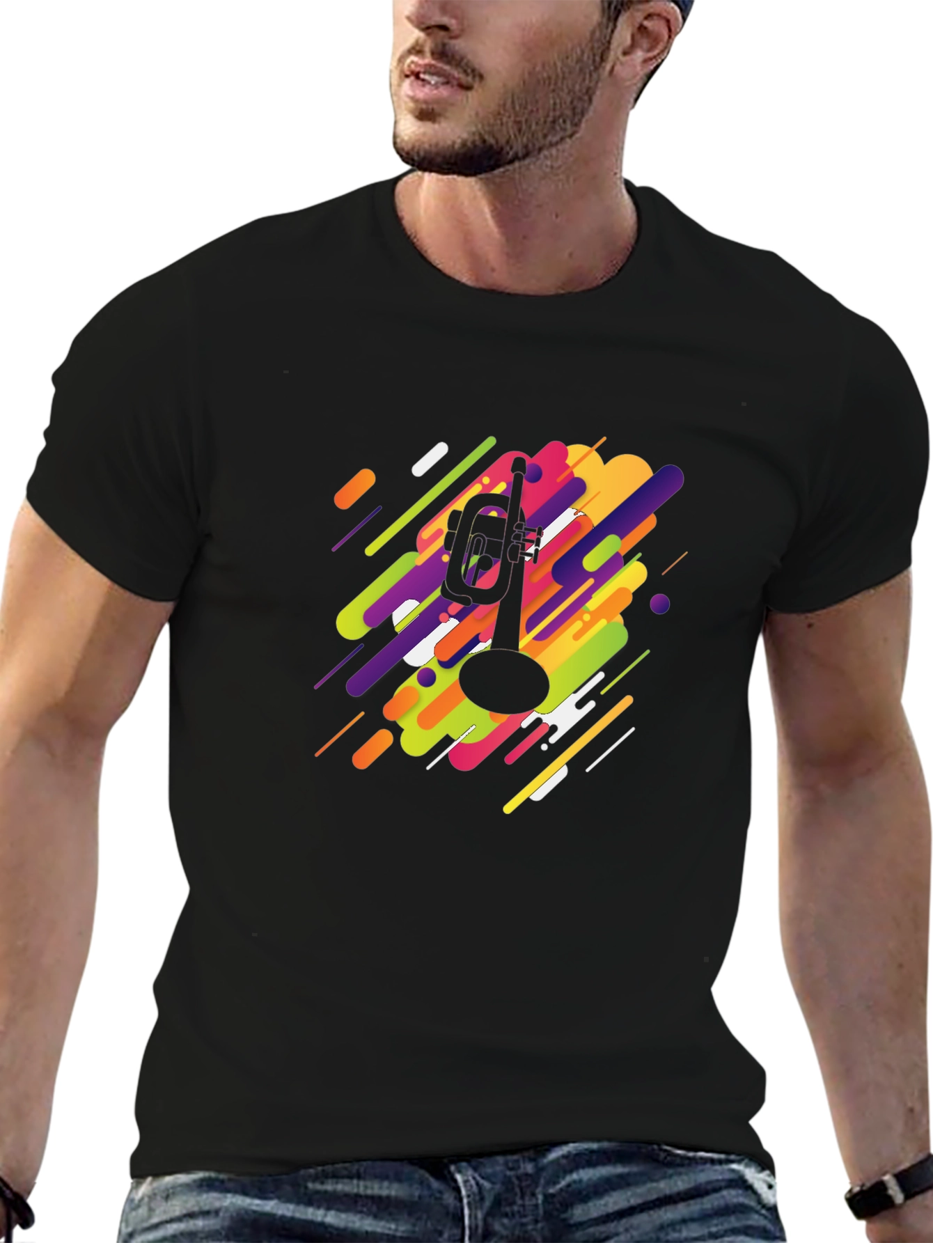 Trumpet Graphic Tee - Stylish Music Lover T-Shirt