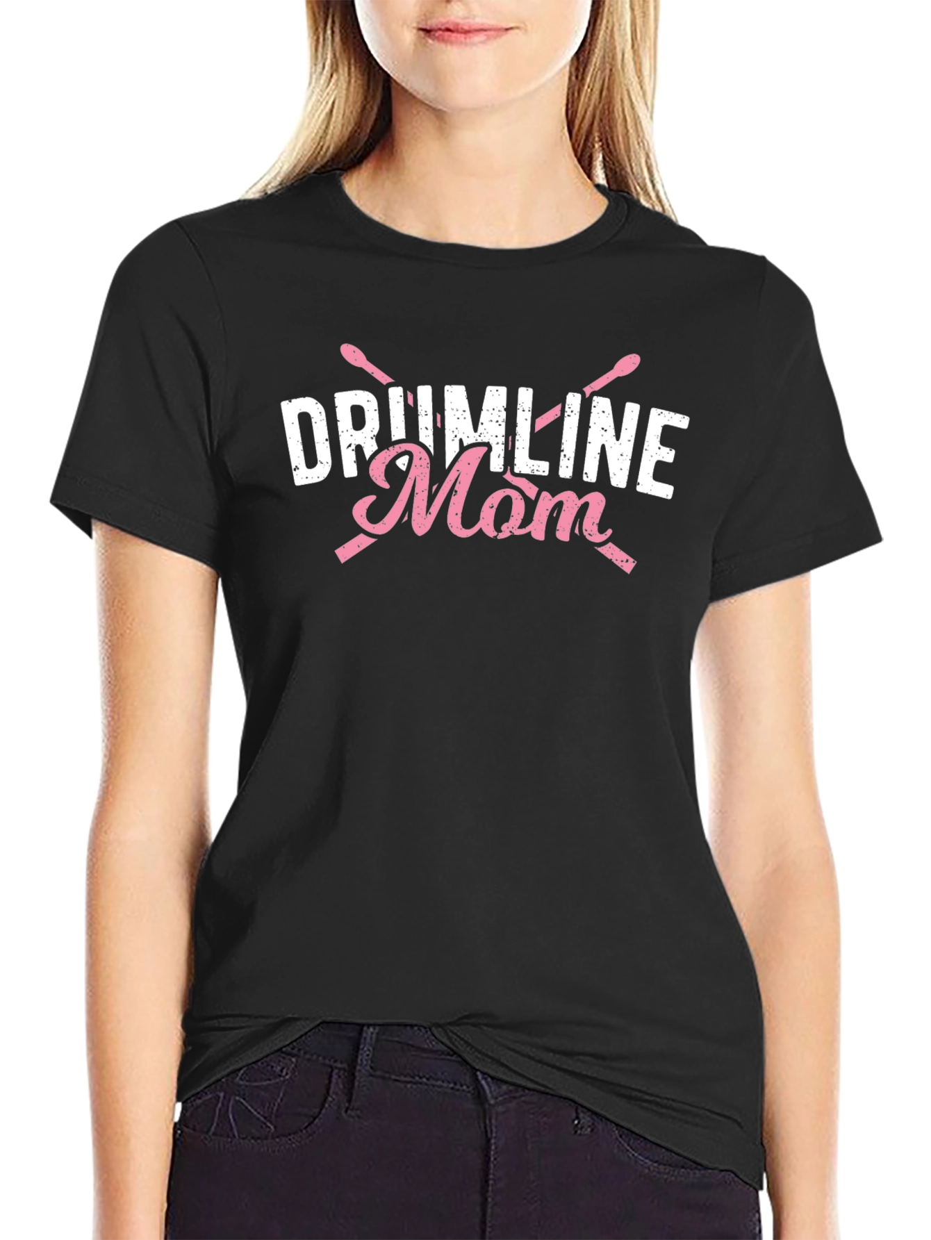 Drumline Mom T-Shirt - Black Cotton Blend
