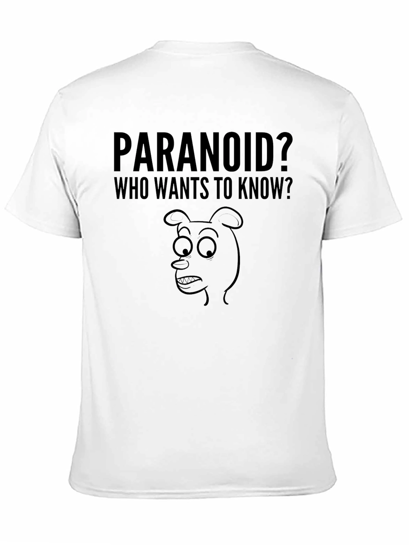 Paranoid Cartoon Graphic Mens T-Shirt