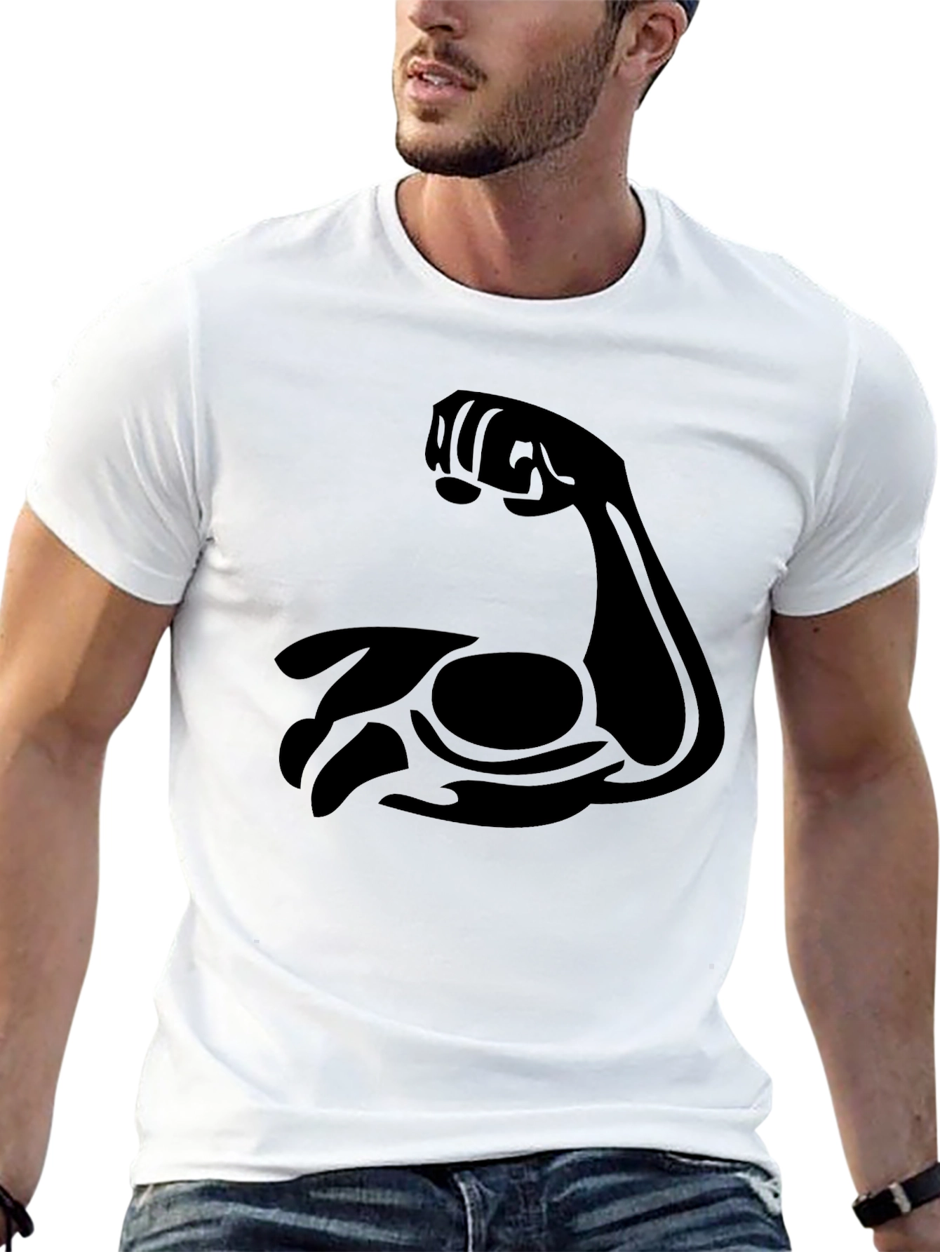 Black Muscle Arm Graphic Tee