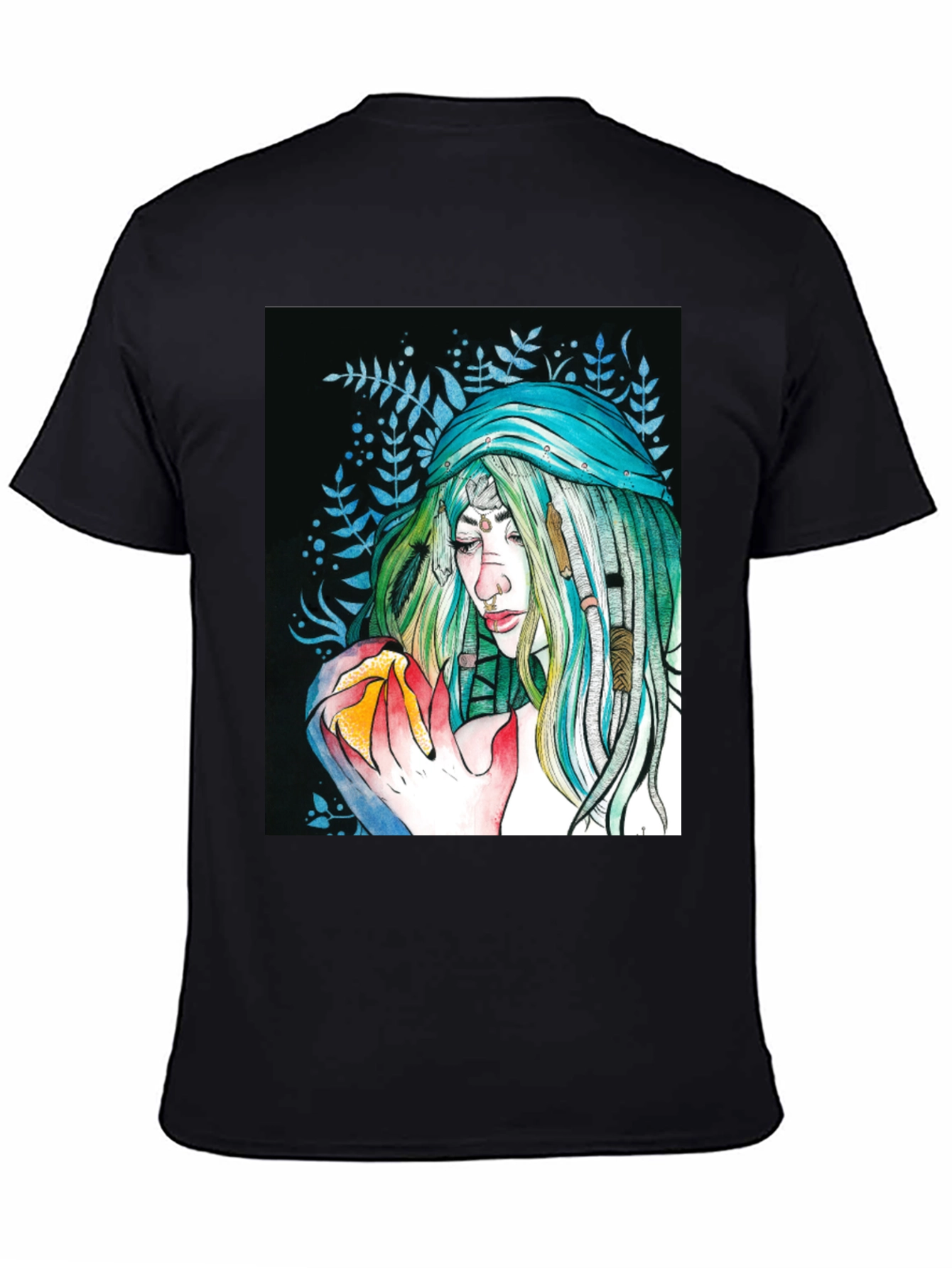 Mystic Woman Graphic Tee - Black Cotton T-Shirt