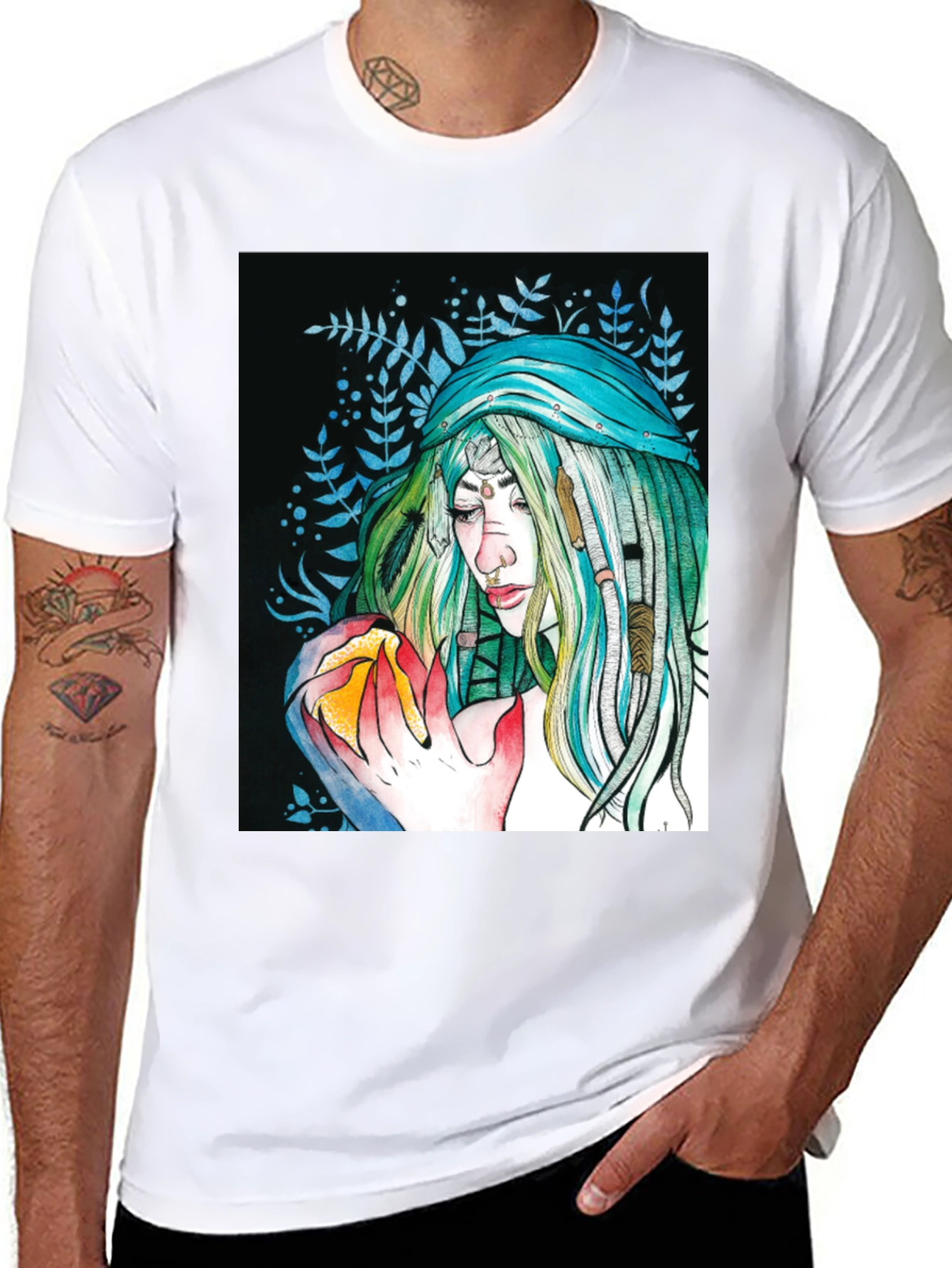 Mystic Woman Graphic Tee - Black Cotton T-Shirt