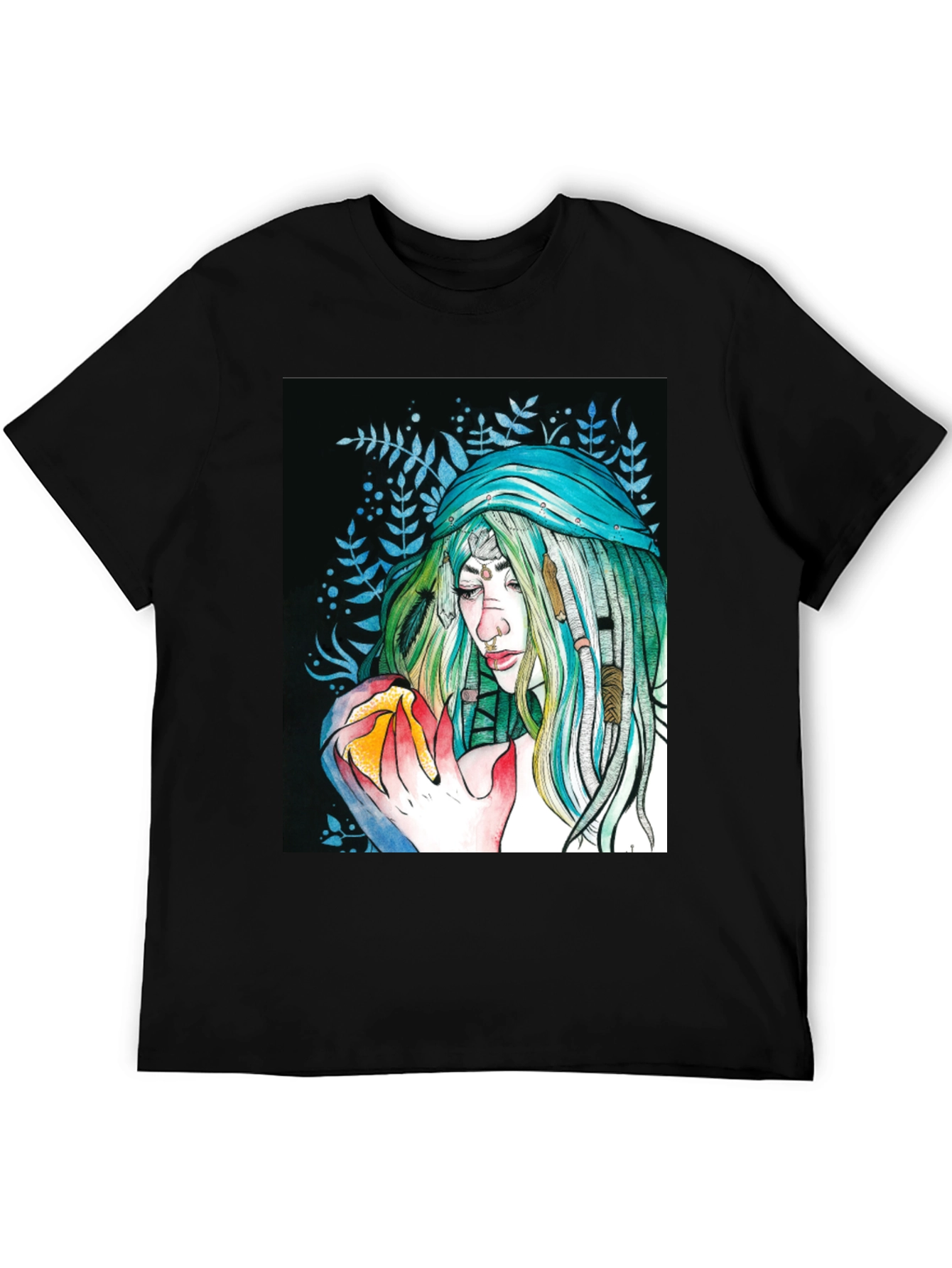 Mystic Woman Graphic Tee - Black Cotton T-Shirt