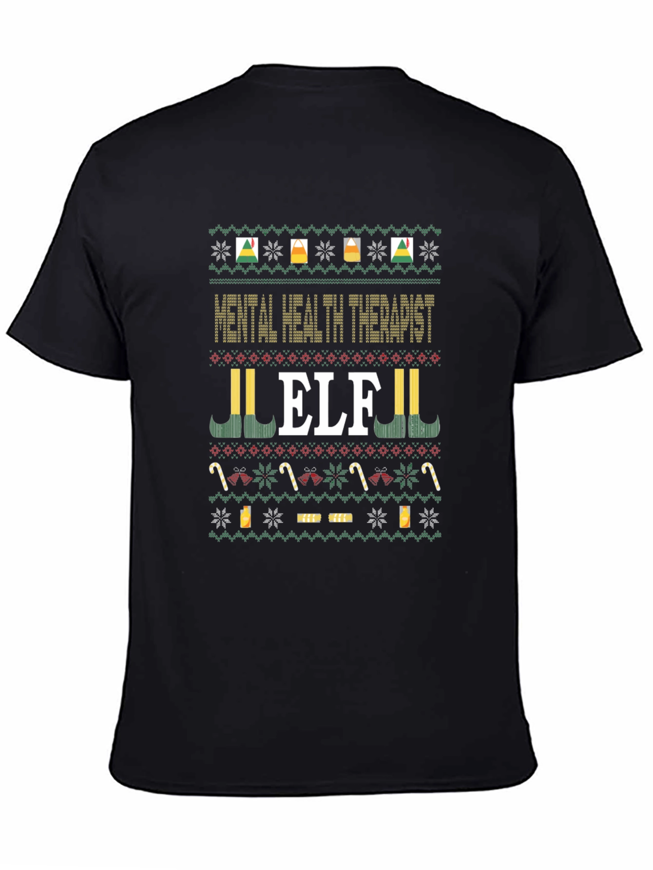 Mental Health Therapist Elf Christmas T-Shirt