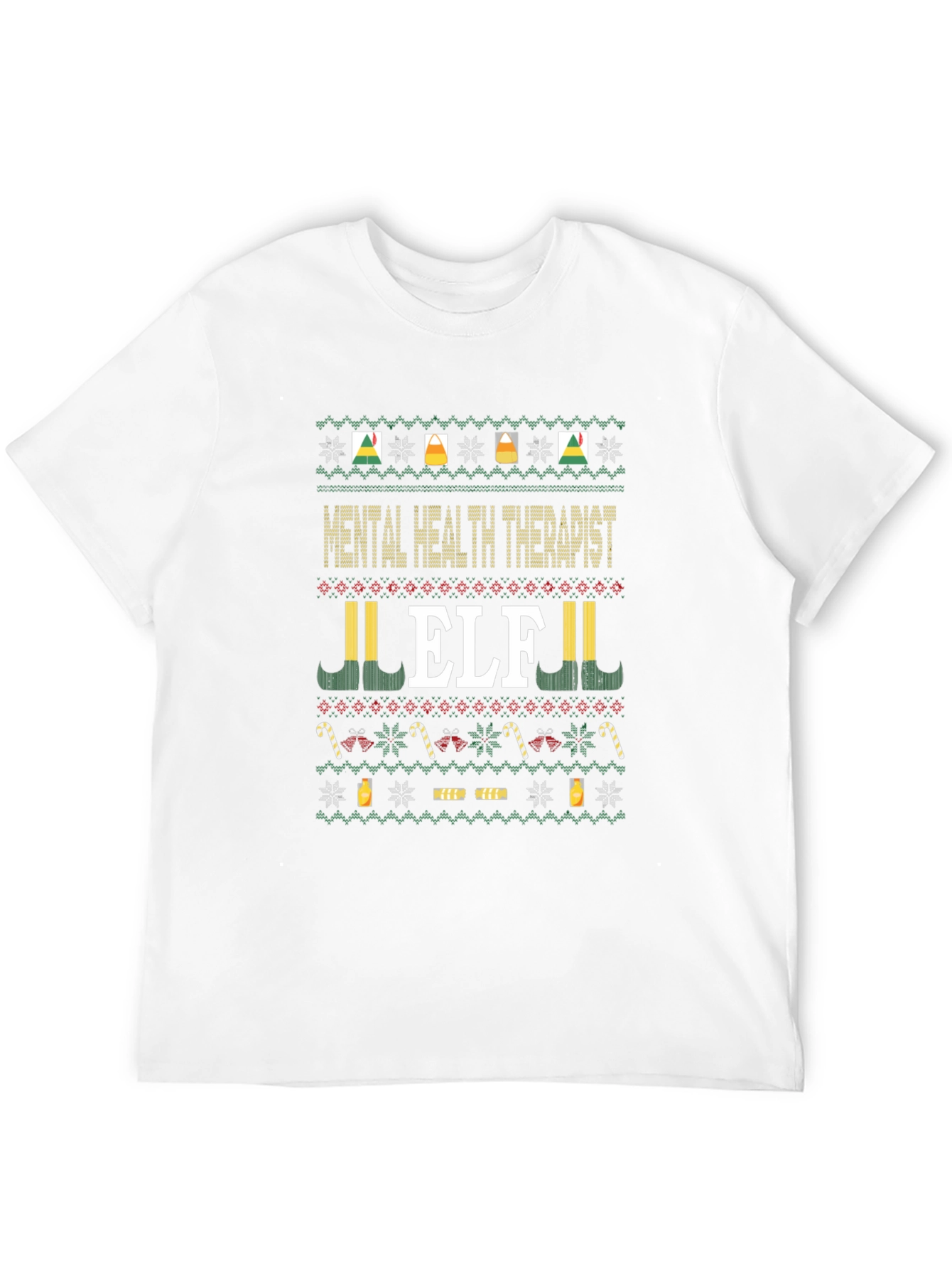 Mental Health Therapist Elf Christmas T-Shirt