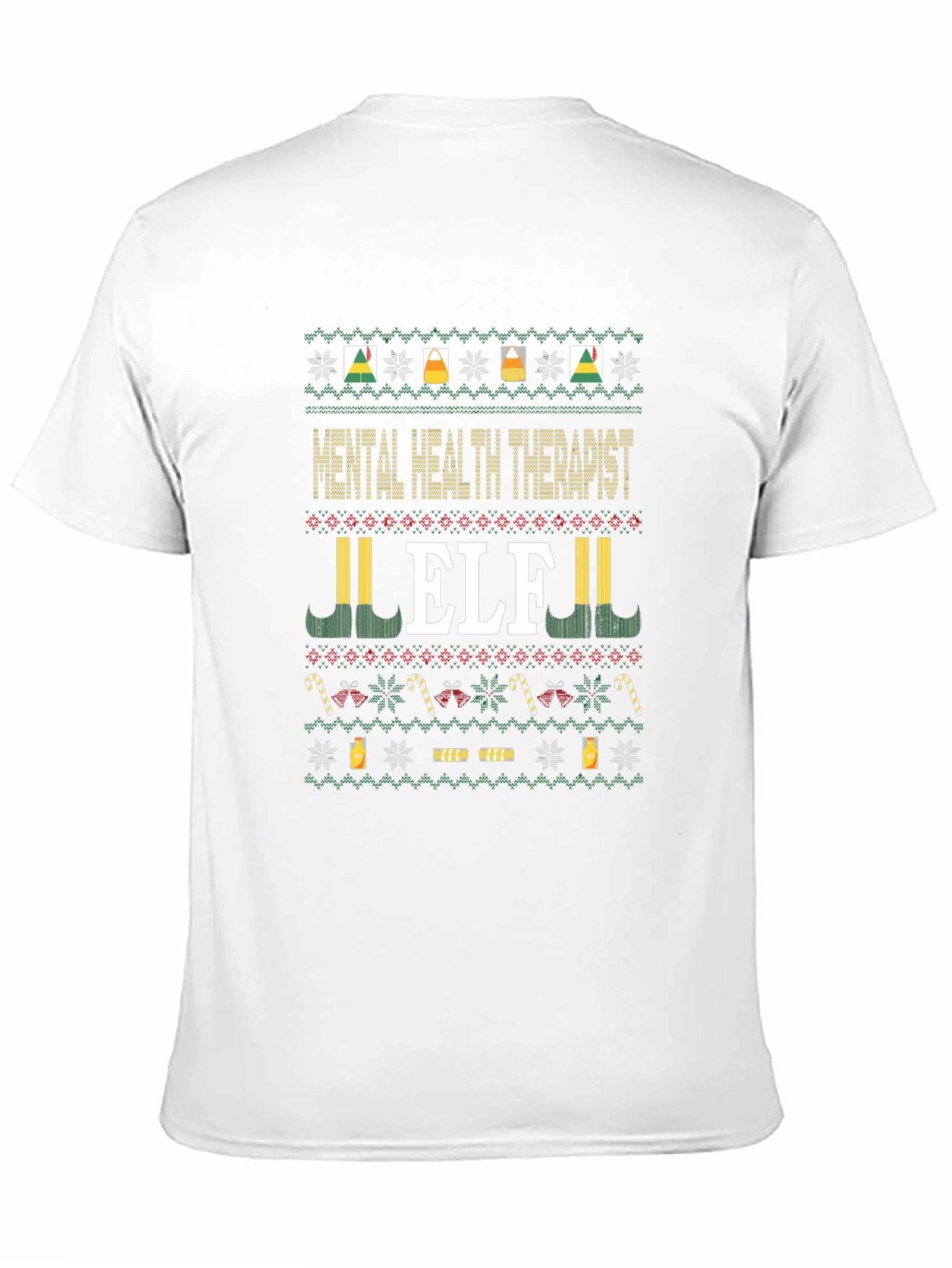 Mental Health Therapist Elf Christmas T-Shirt