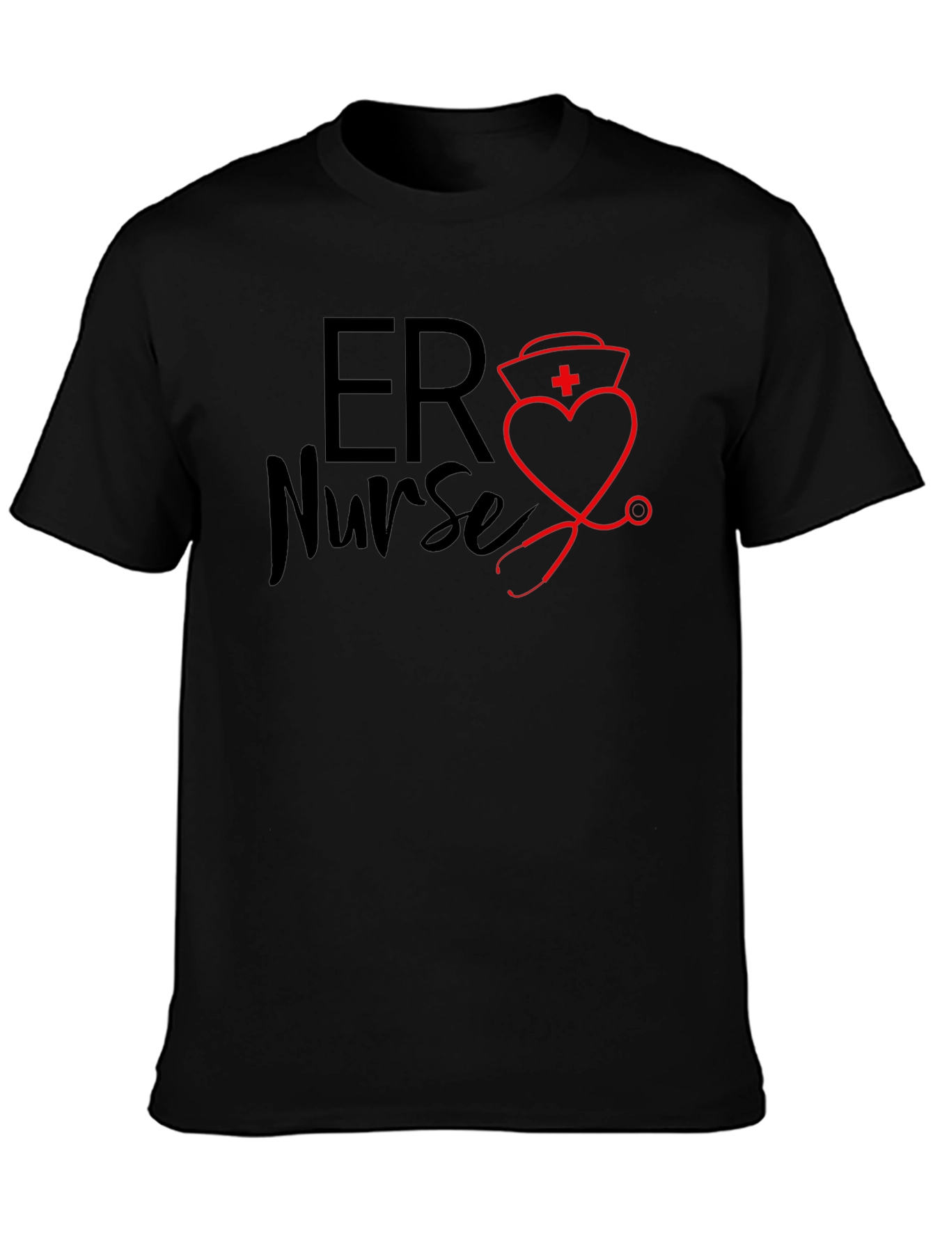 ER Nurse T-Shirt - Heart Stethoscope Design