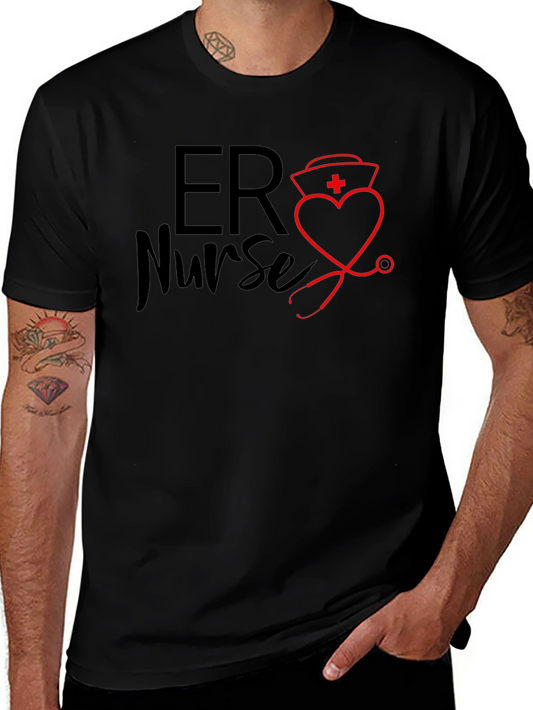 ER Nurse T-Shirt - Heart Stethoscope Design