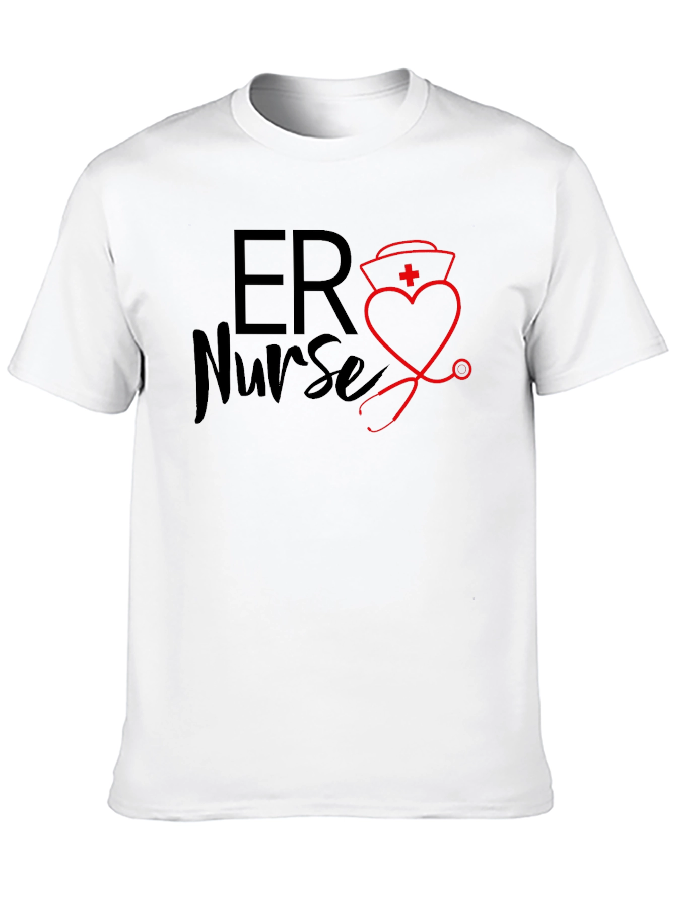 ER Nurse T-Shirt - Heart Stethoscope Design