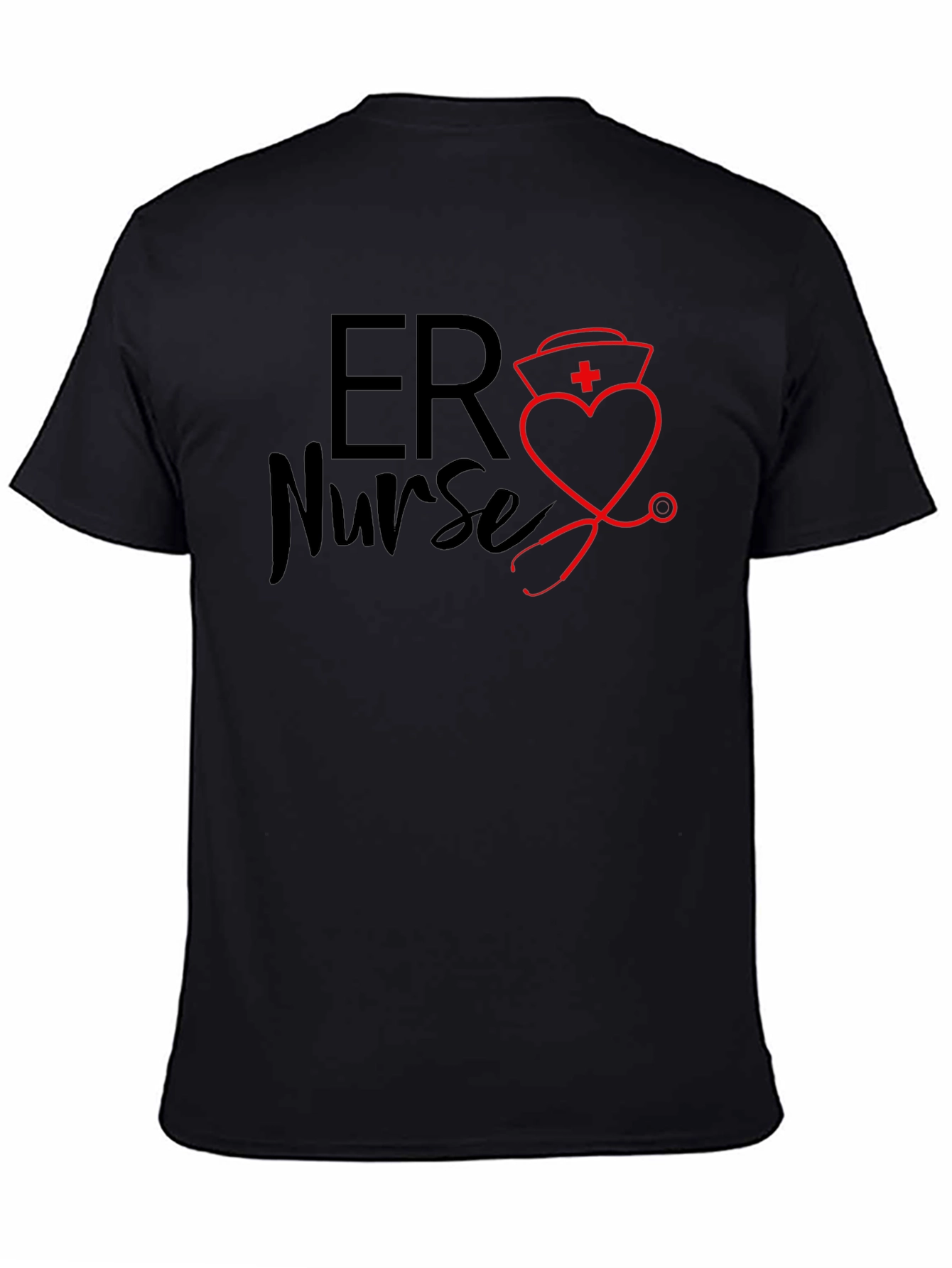 ER Nurse T-Shirt - Heart Stethoscope Design