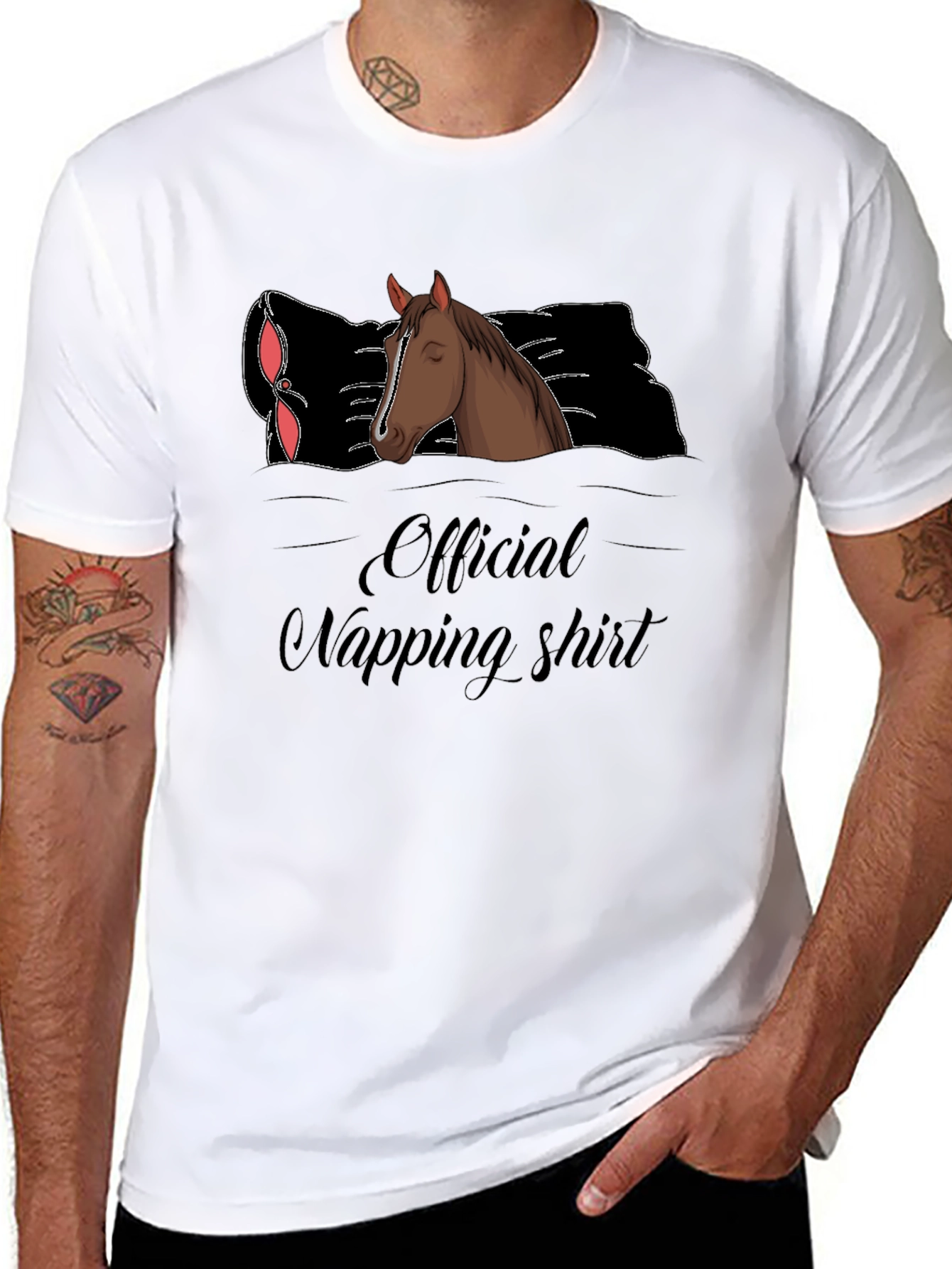 Official Napping Shirt Horse Graphic Tee