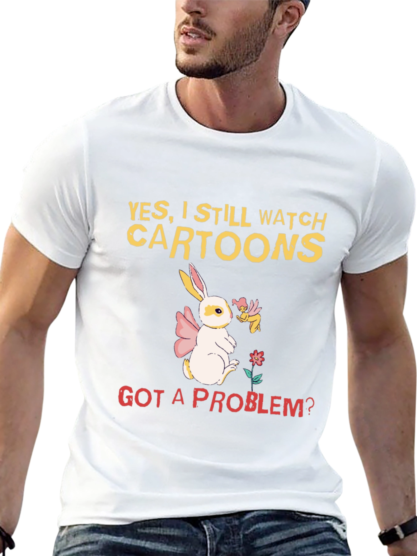 Cartoon Lover T-Shirt - Bunny and Fairy Design