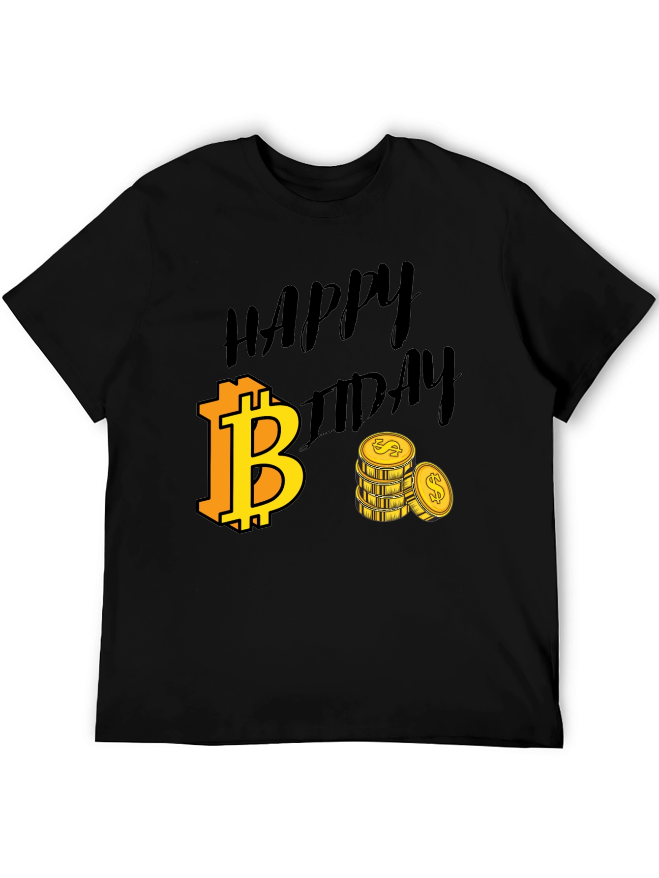 Happy Bitcoin Birthday Black T-Shirt