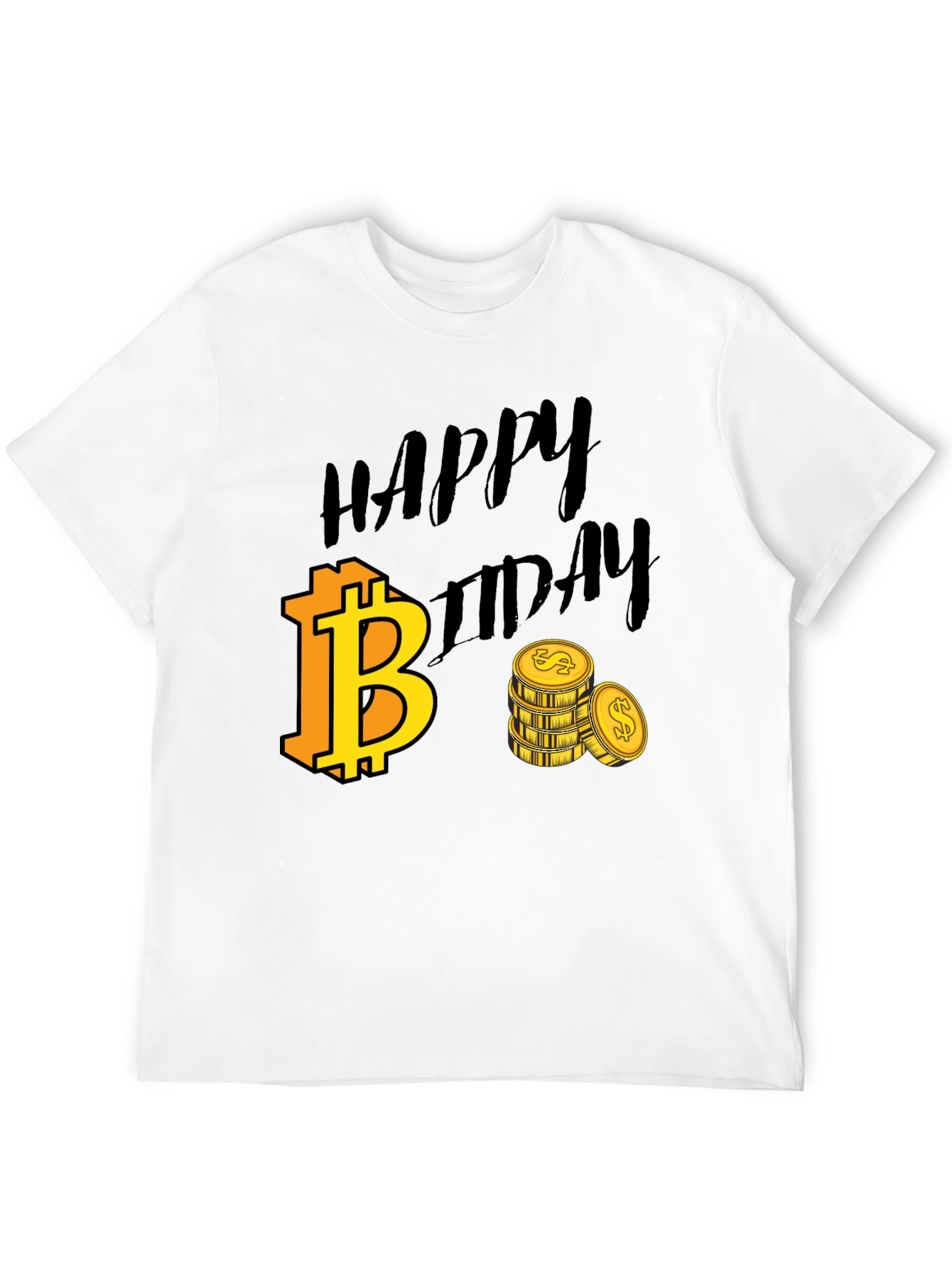 Happy Bitcoin Birthday Black T-Shirt