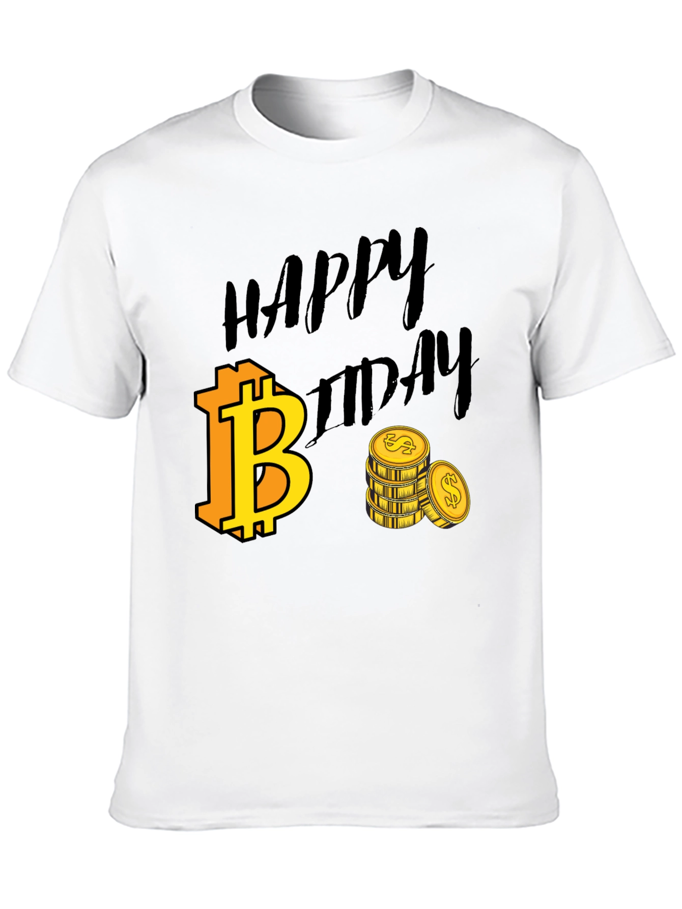 Happy Bitcoin Birthday Black T-Shirt