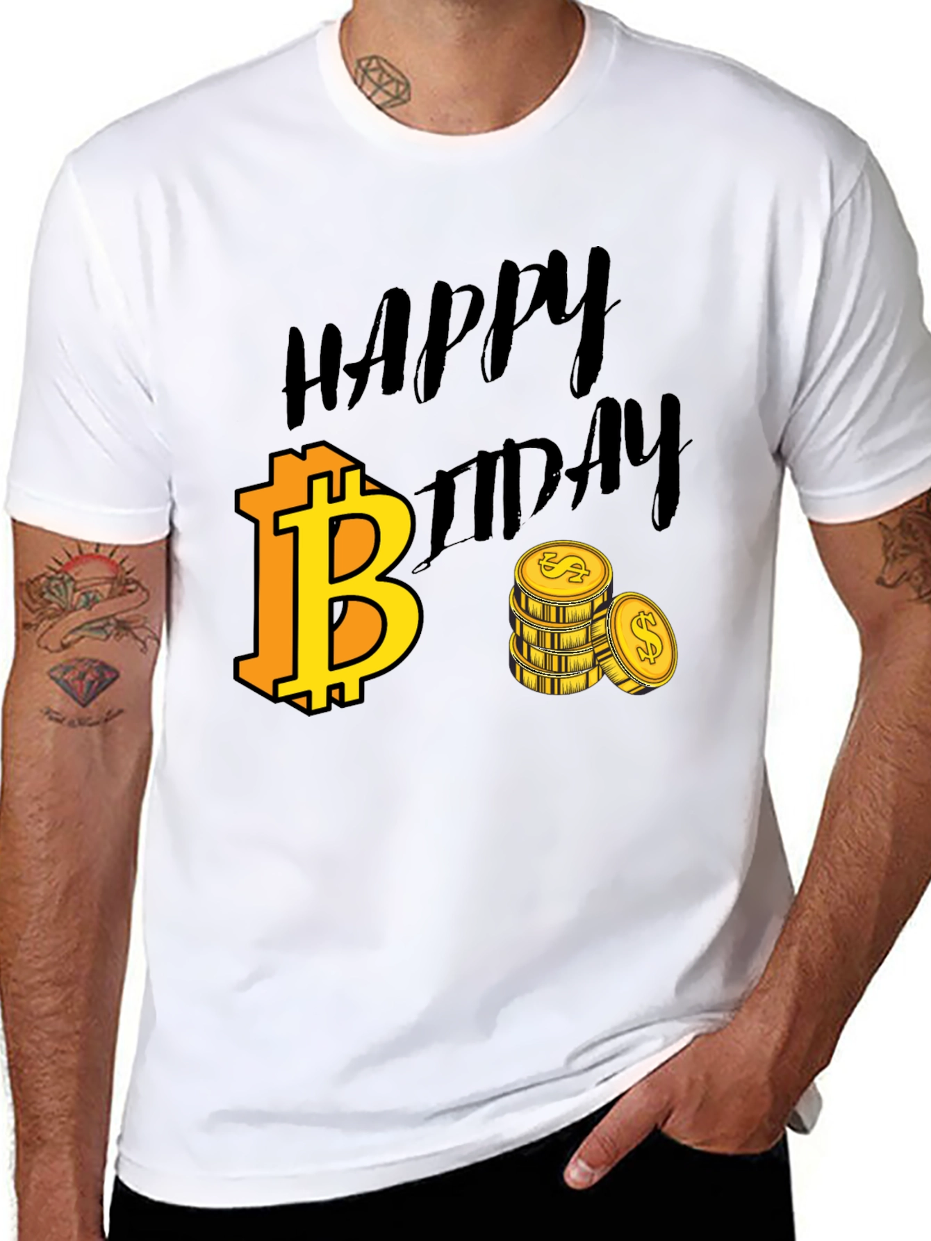 Happy Bitcoin Birthday Black T-Shirt