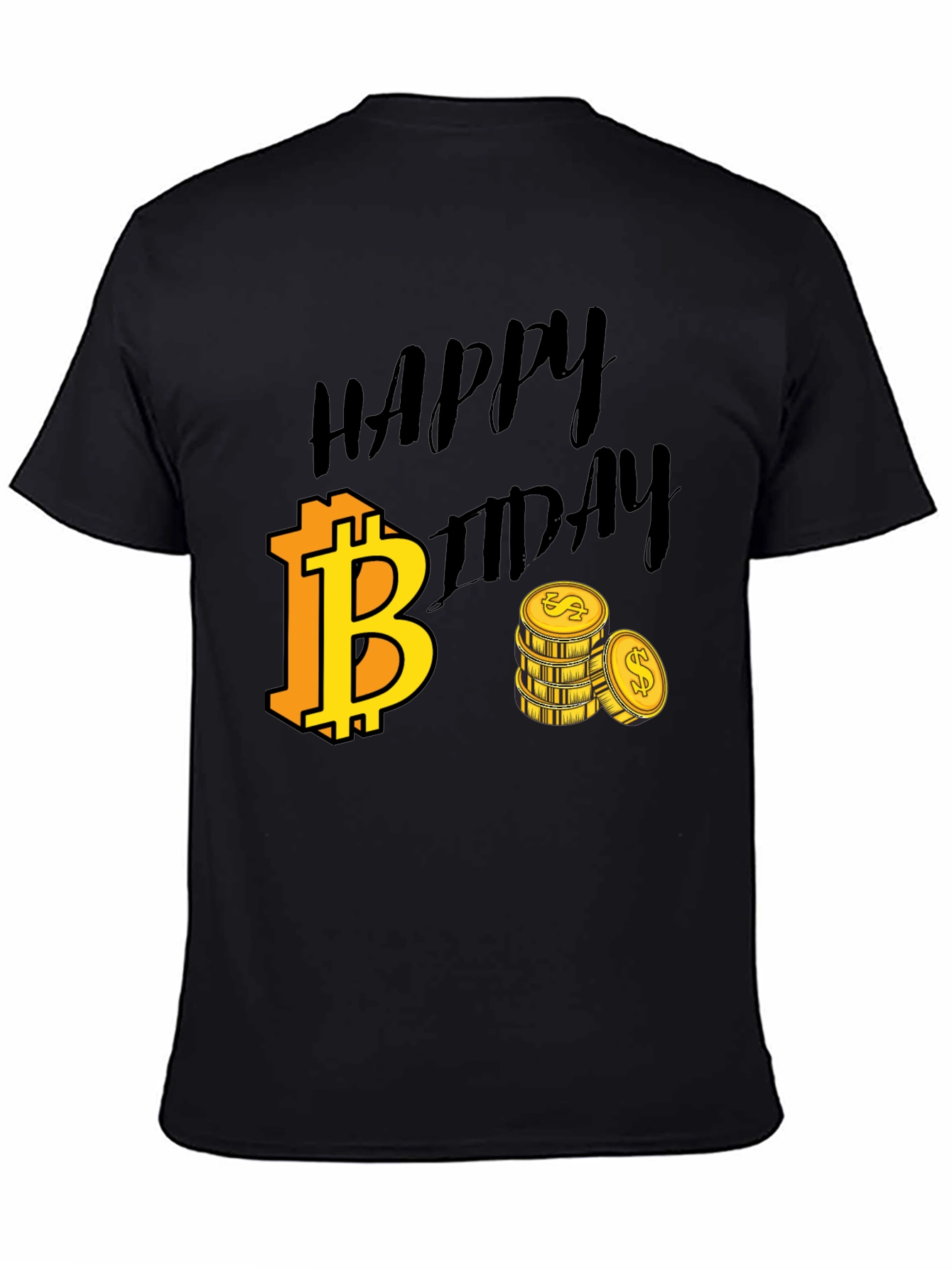 Happy Bitcoin Birthday Black T-Shirt