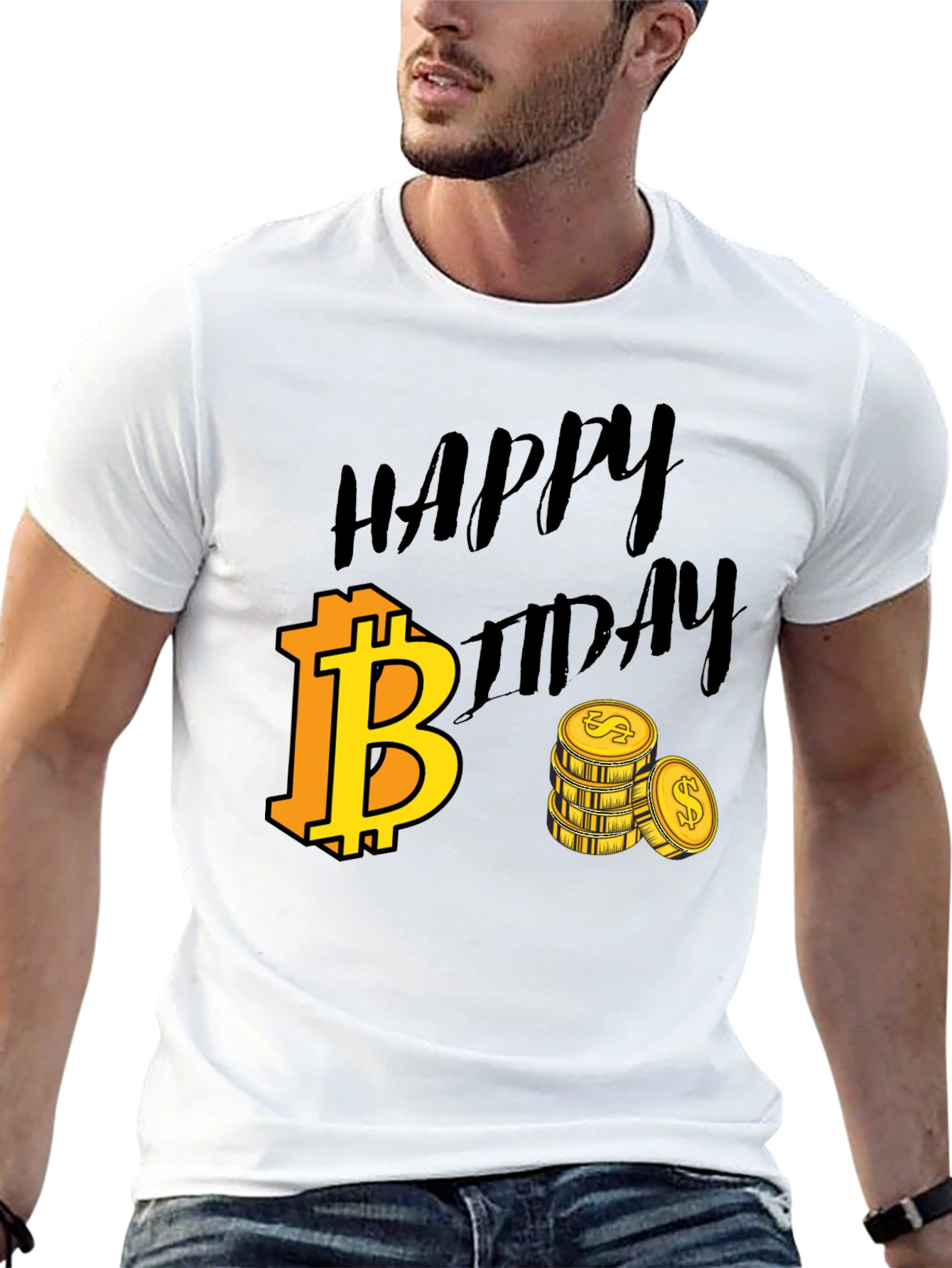Happy Bitcoin Birthday Black T-Shirt
