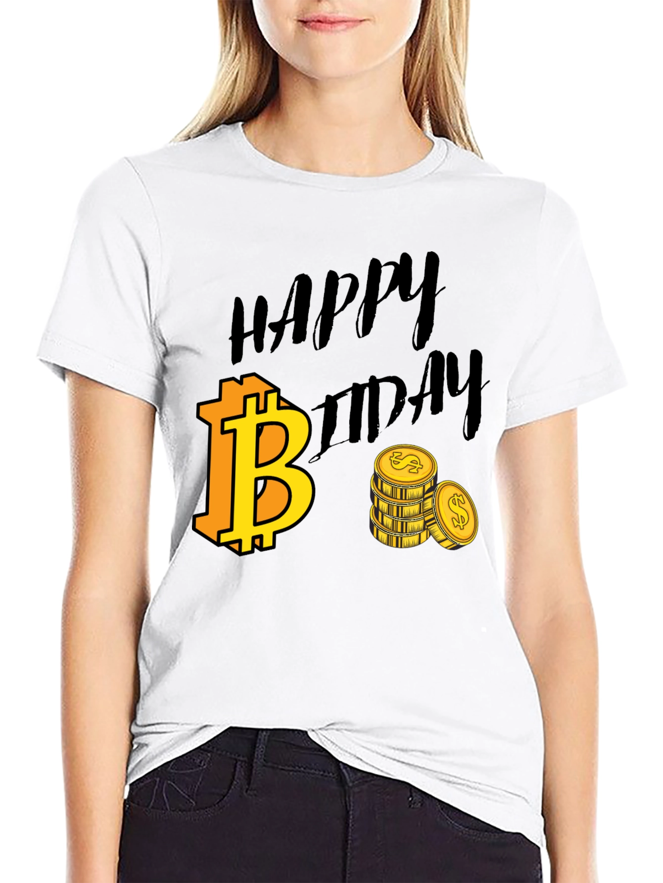 Happy Bitcoin Birthday Black T-Shirt